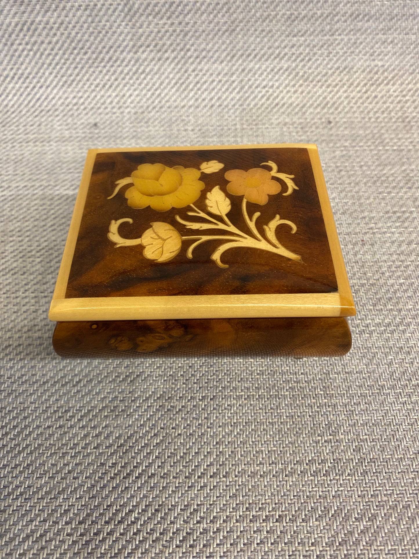 Reuge Music Box - Brown Floral