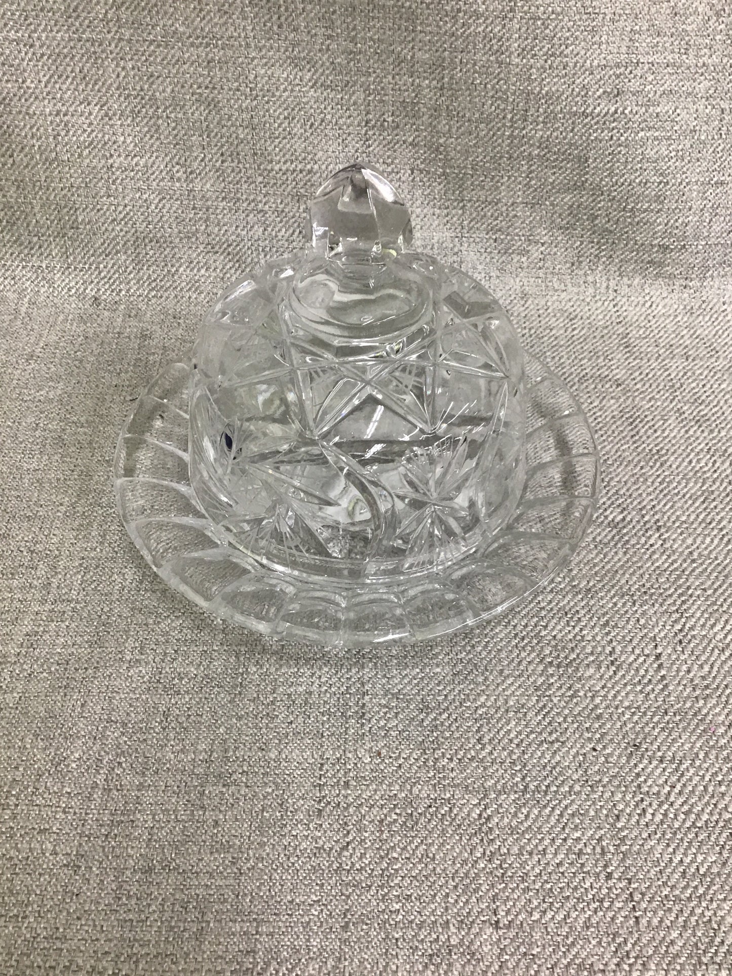 'Pinwheel' Crystal Butter Dish w Lid