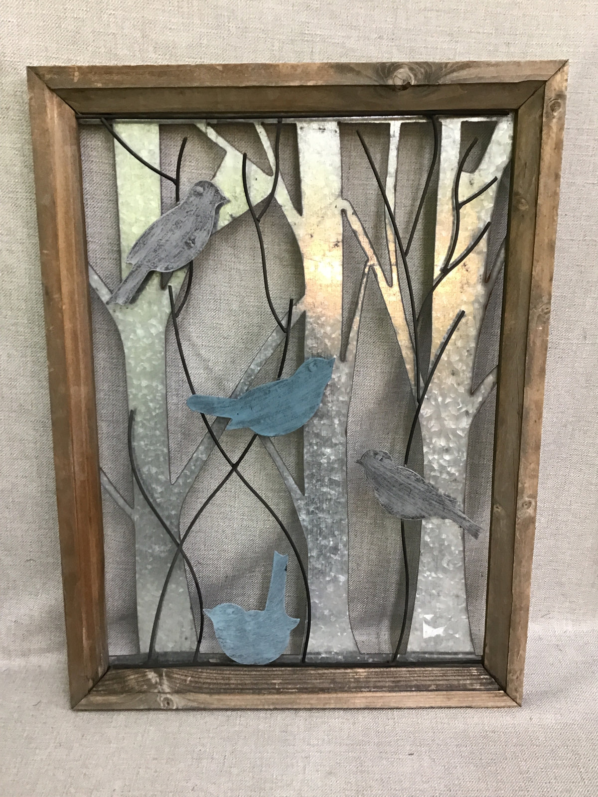 Wood Framed Birds Decor