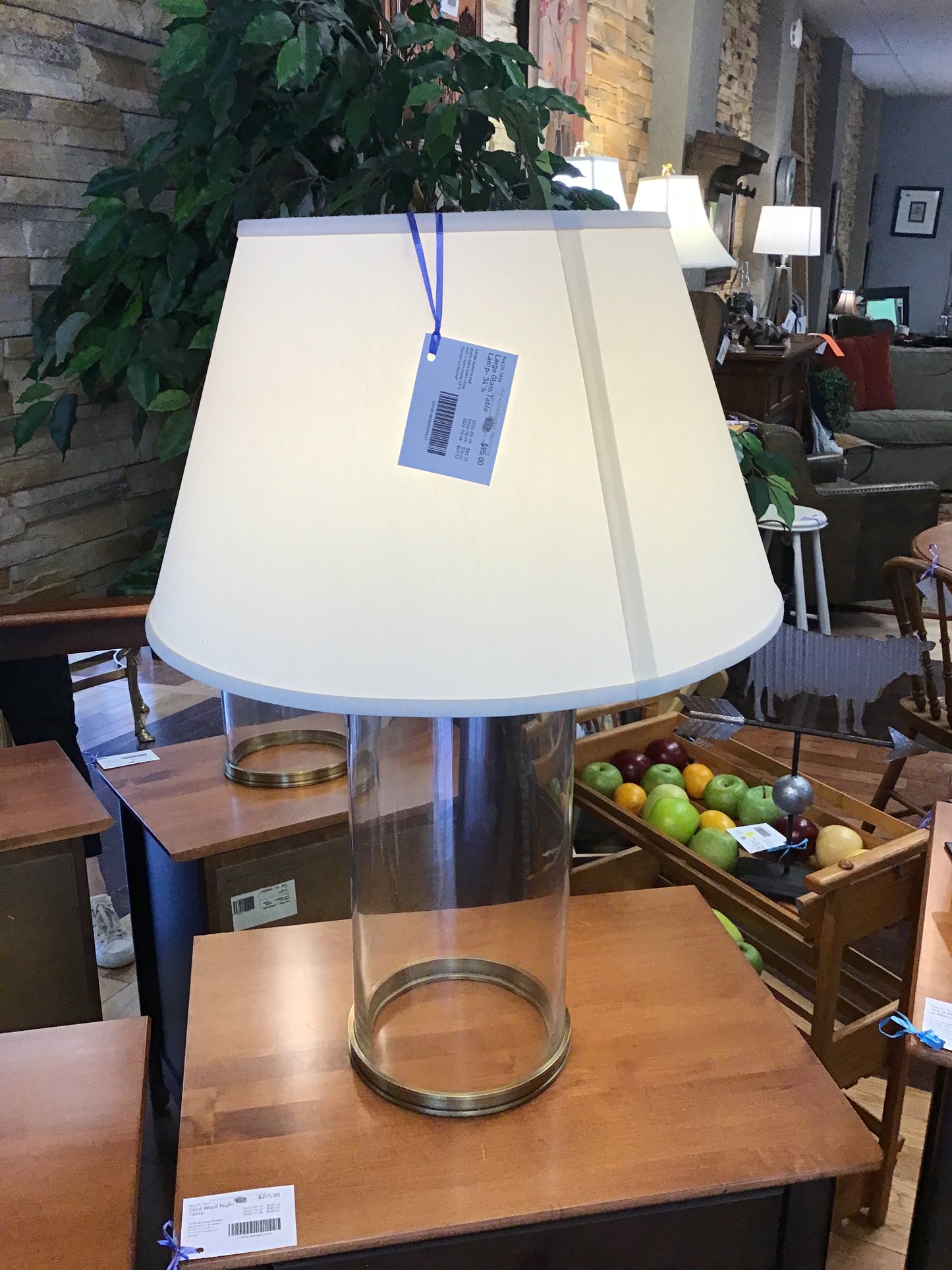 Large Glass Table Lamp- 34"h