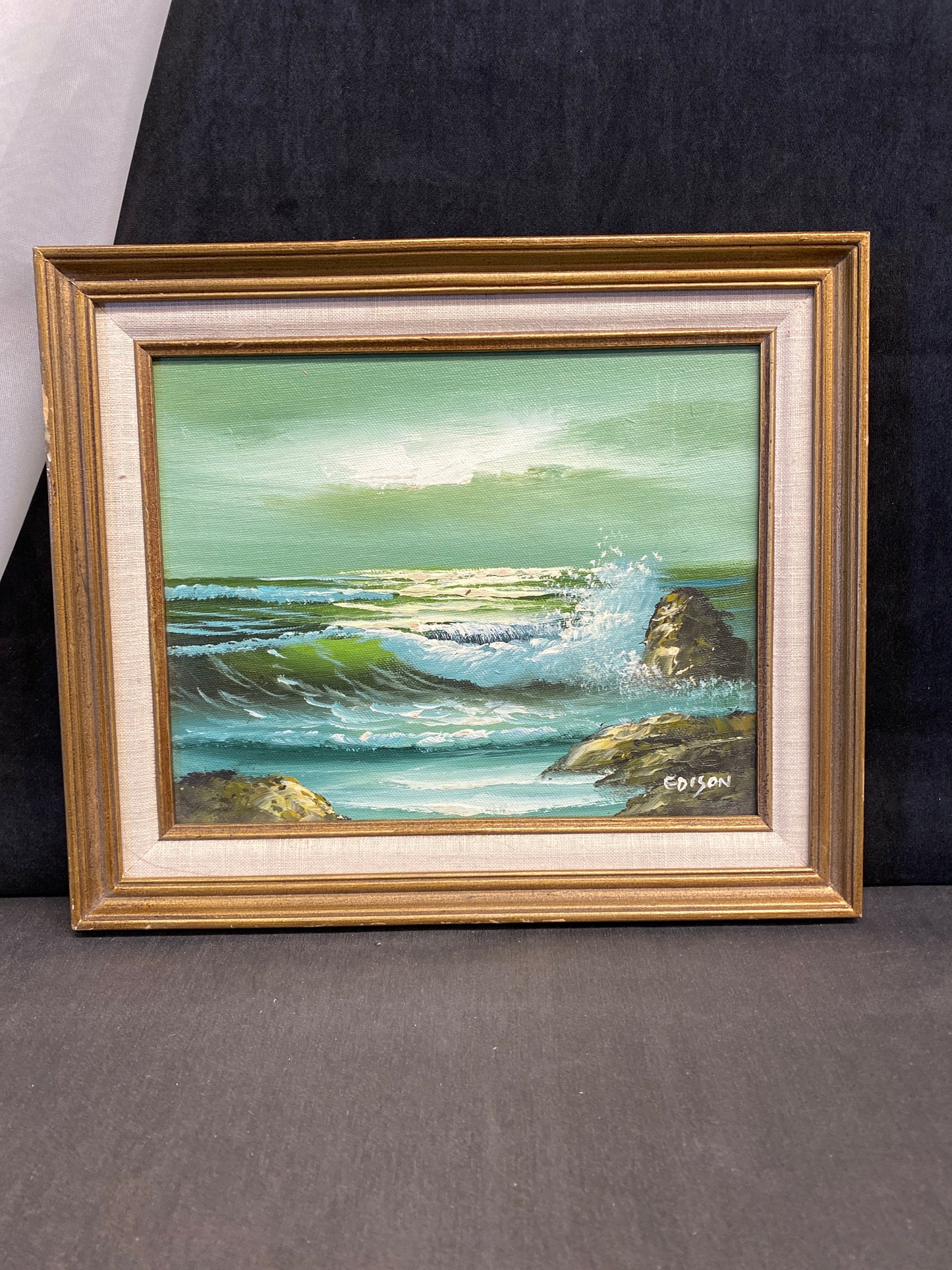 Small Framed Painting - Green Sea
