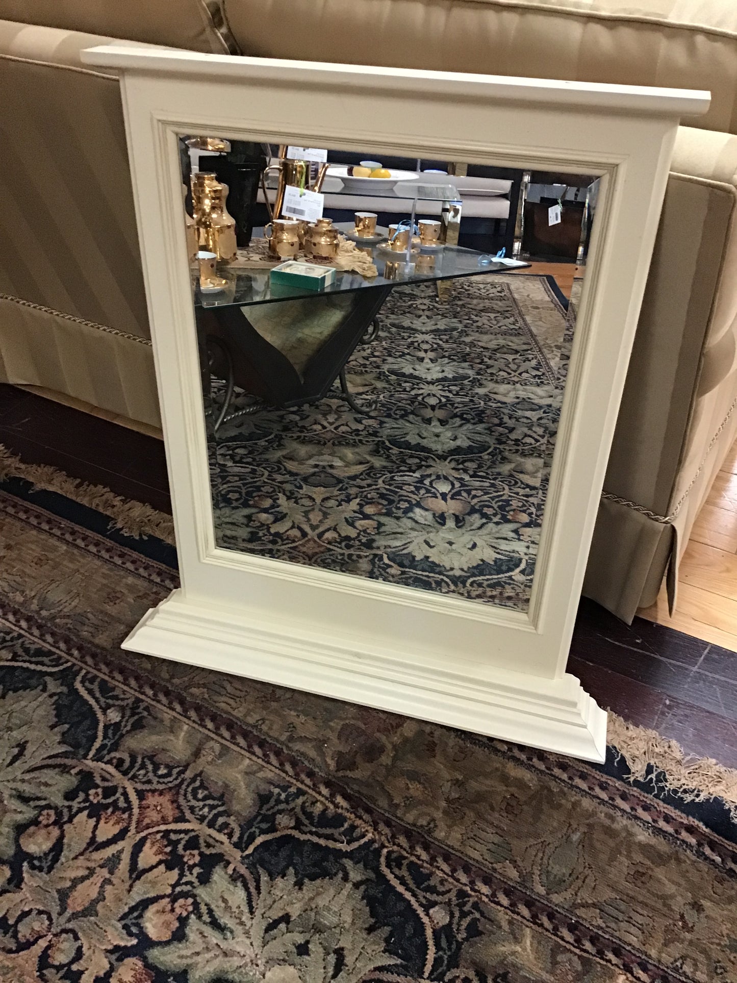 Framed Beveled Wall Mirror