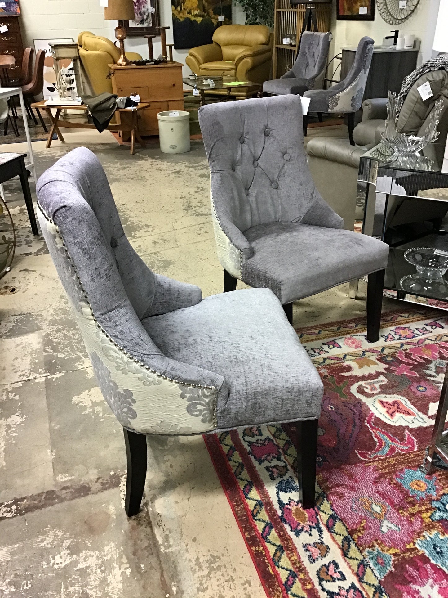 PAIR Dining Chairs - Grey