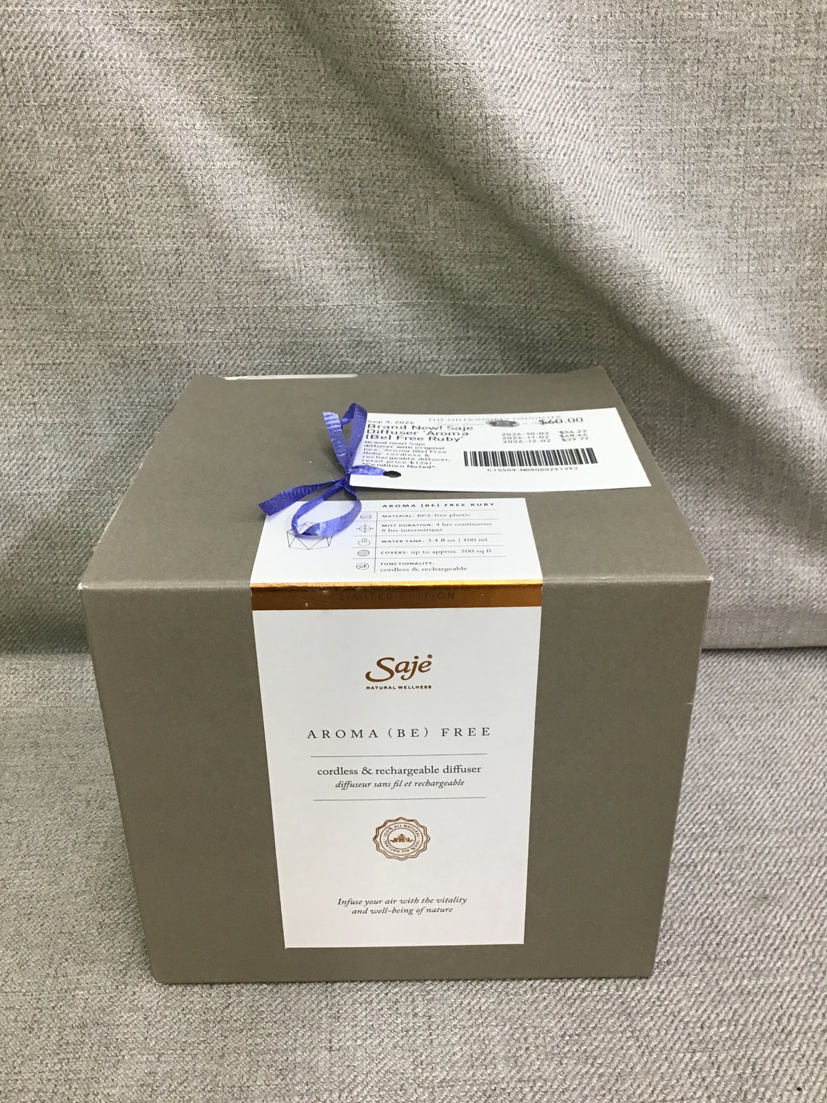 Brand New! Saje Diffuser 'Aroma (Be) Free Ruby'
