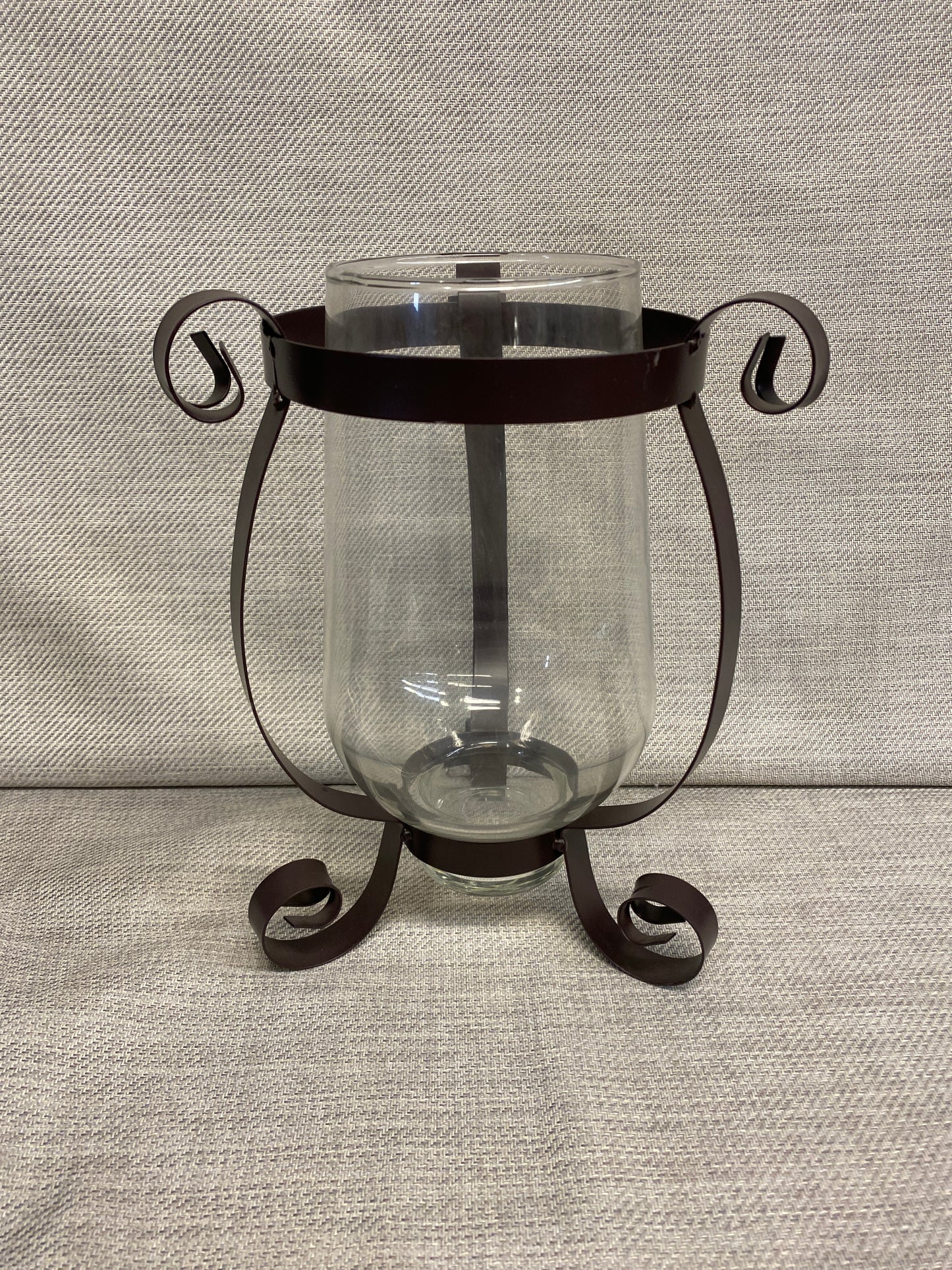 2PC Candleholder - Metal & Glass