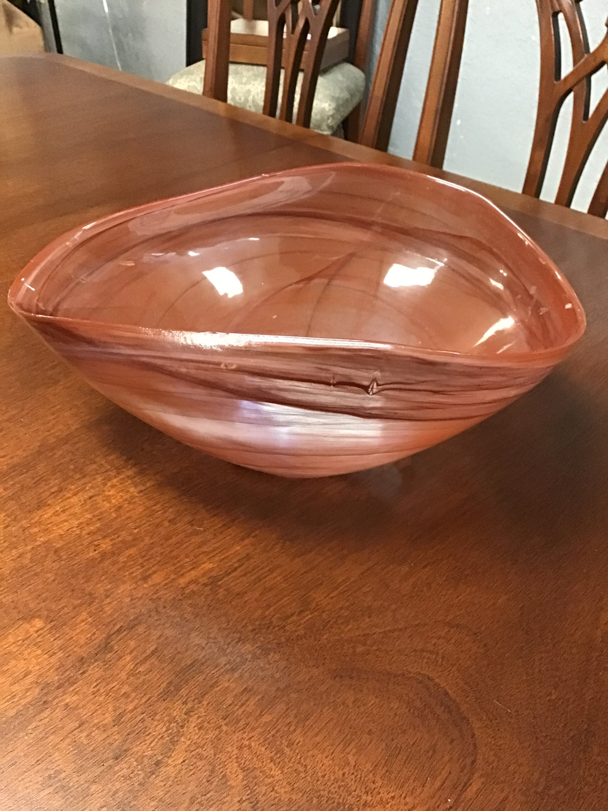 Plum Swirl Glass Bowl