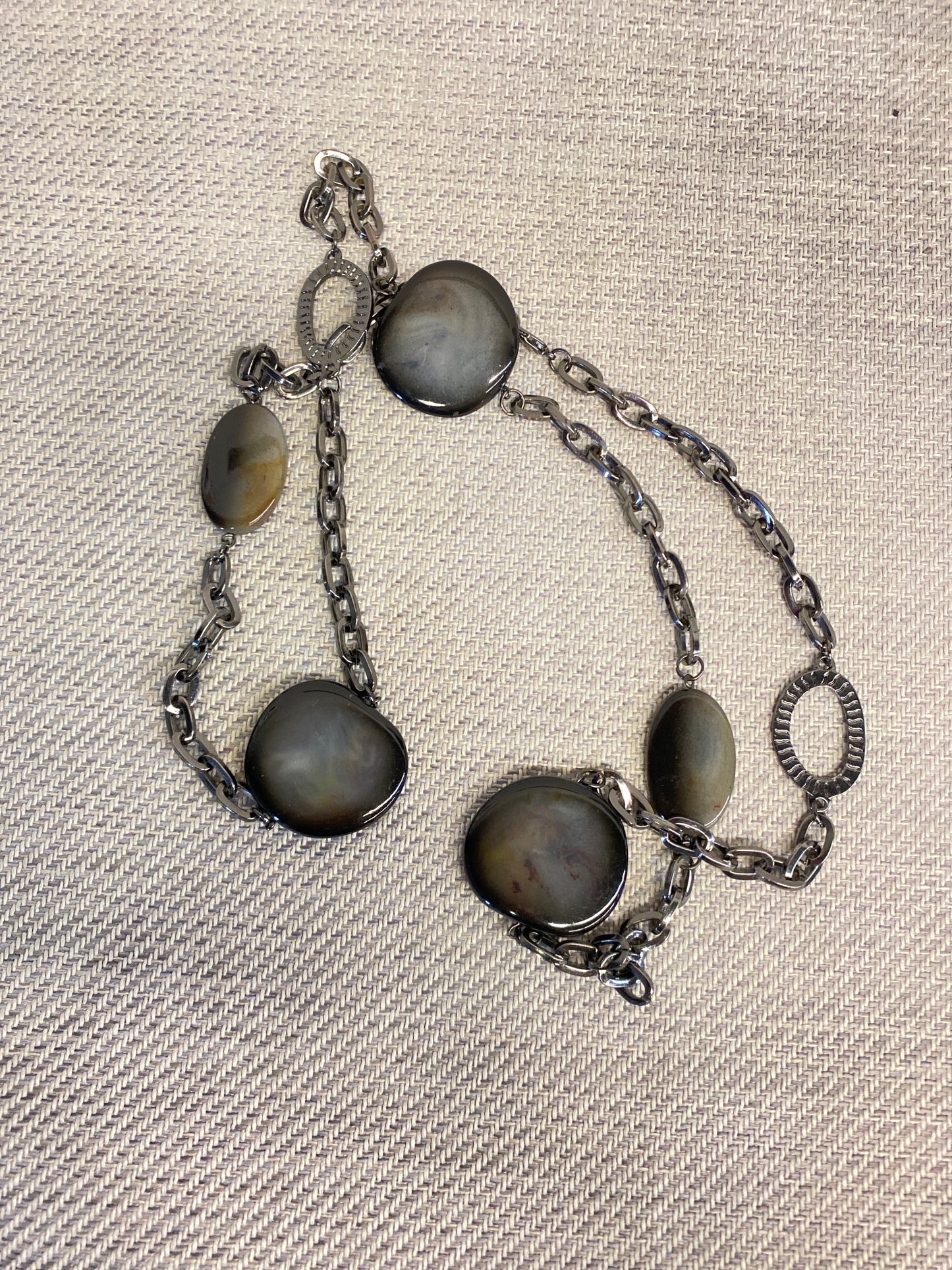 Long Chain Necklace - Grey