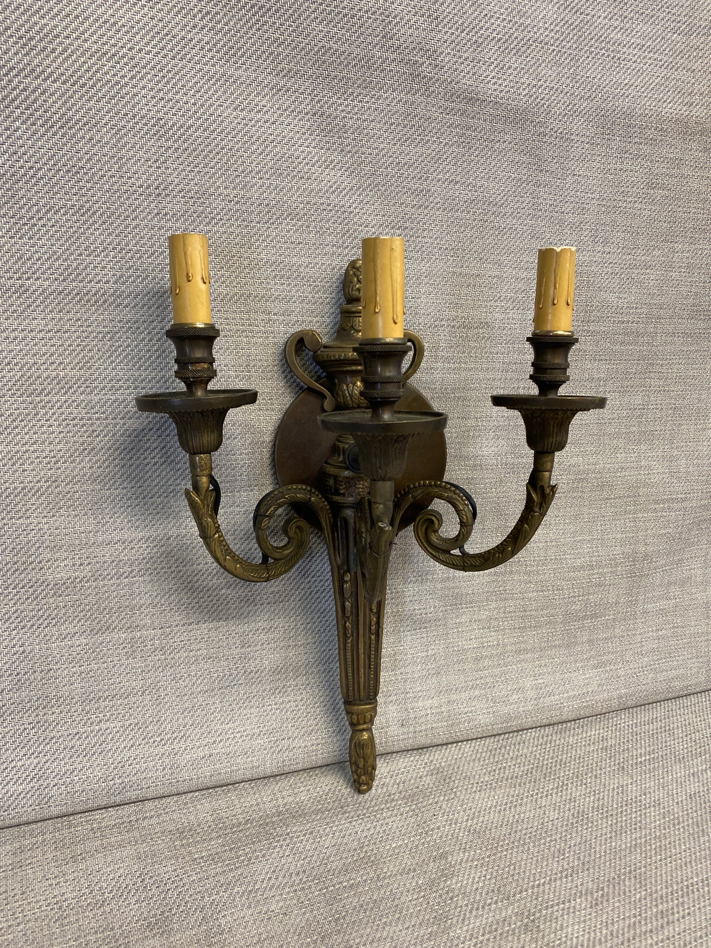 Vintage 3 Light Sconce - Italian Brass