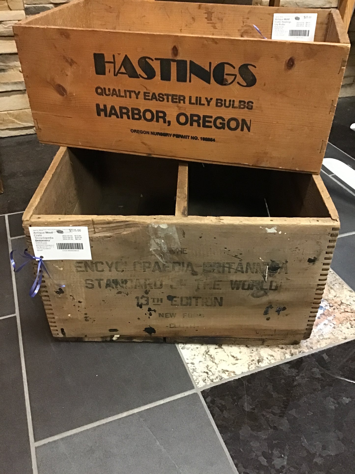Antique Wood Crate 'Encyclopedia Britannica'