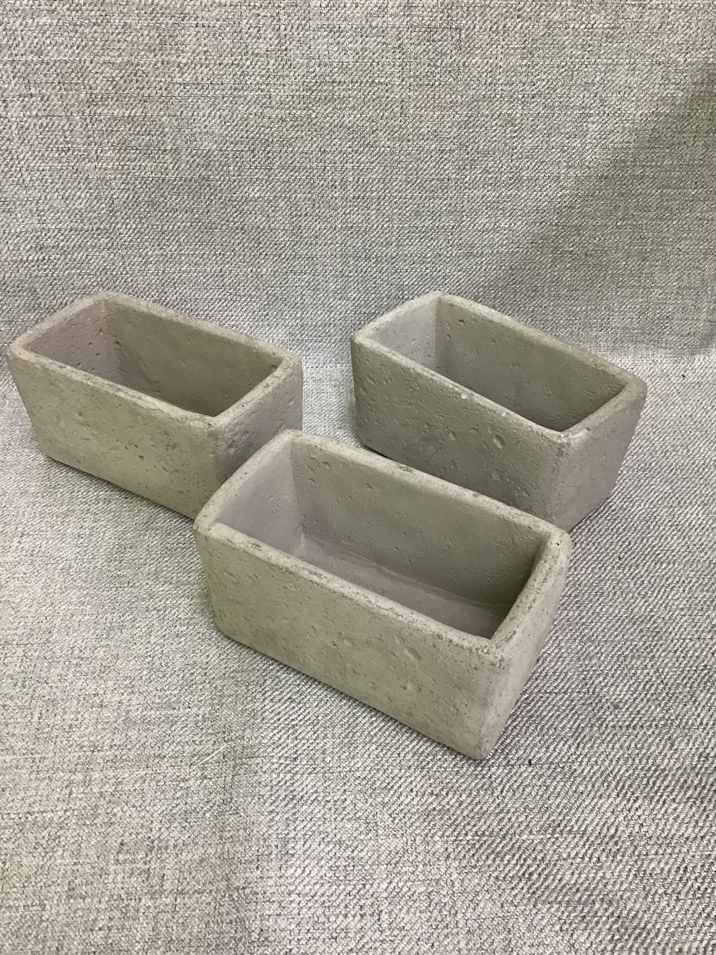 New! Set of 3 Cement Planters