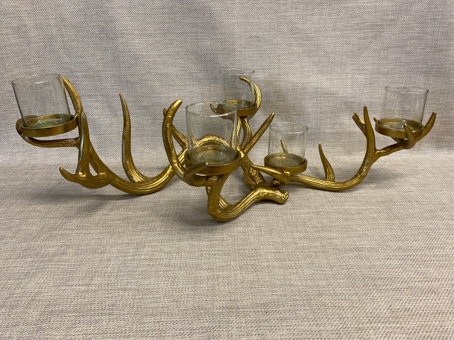 Metal Candleholder - Gold Antler