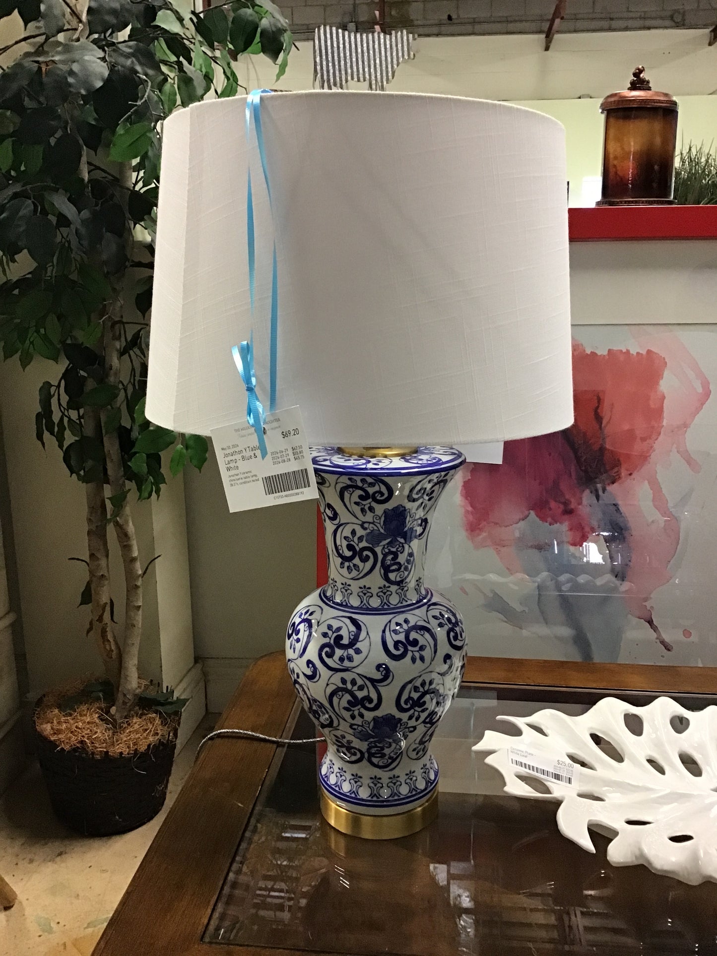 Jonathon Y Table Lamp - Blue & White