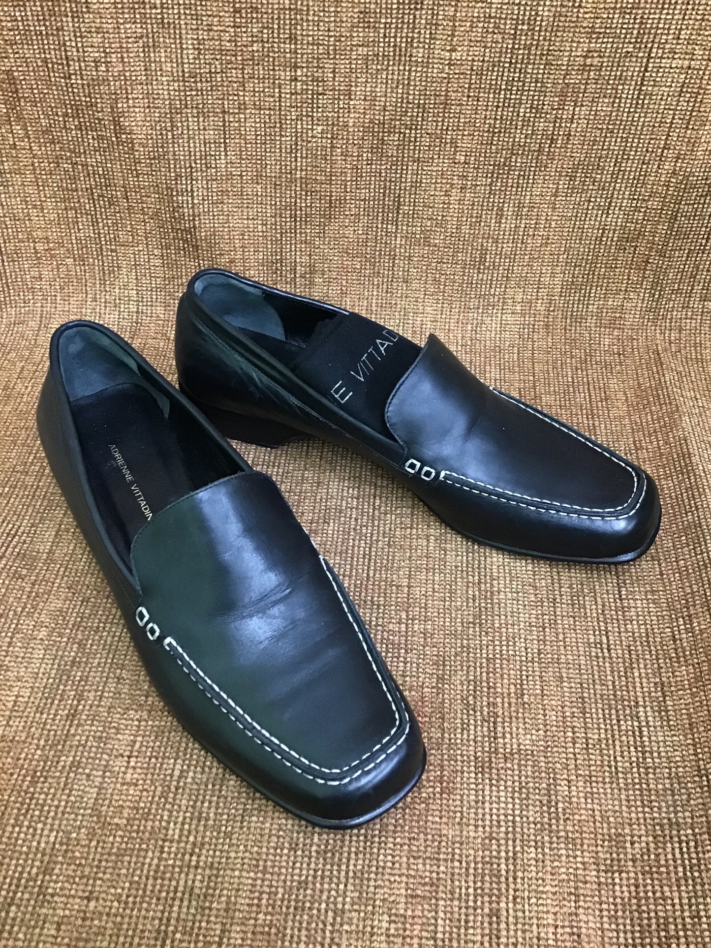 Adrienne Vittadina Black Leather Flats