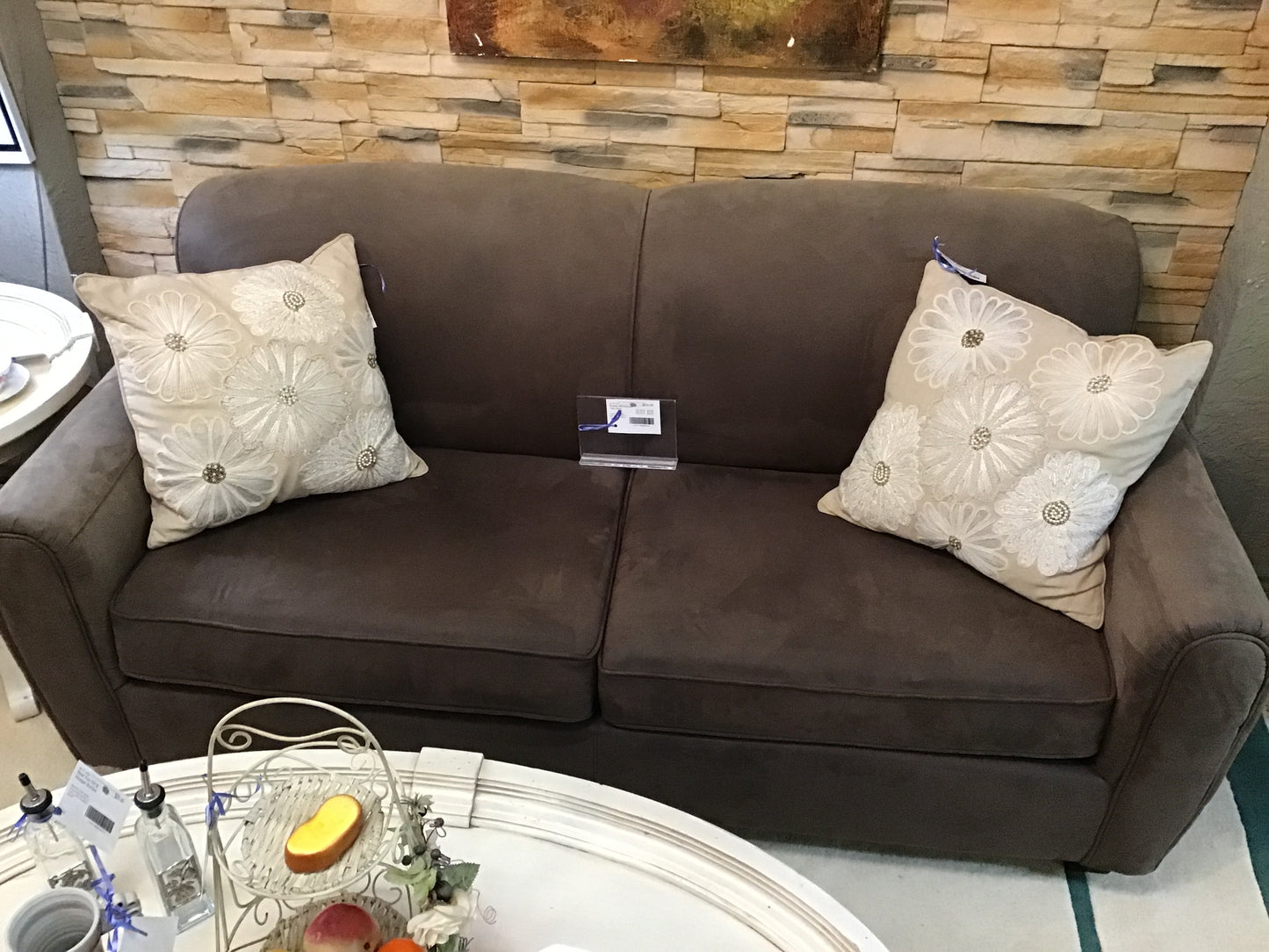 Brown Microsuede Sofa Bed