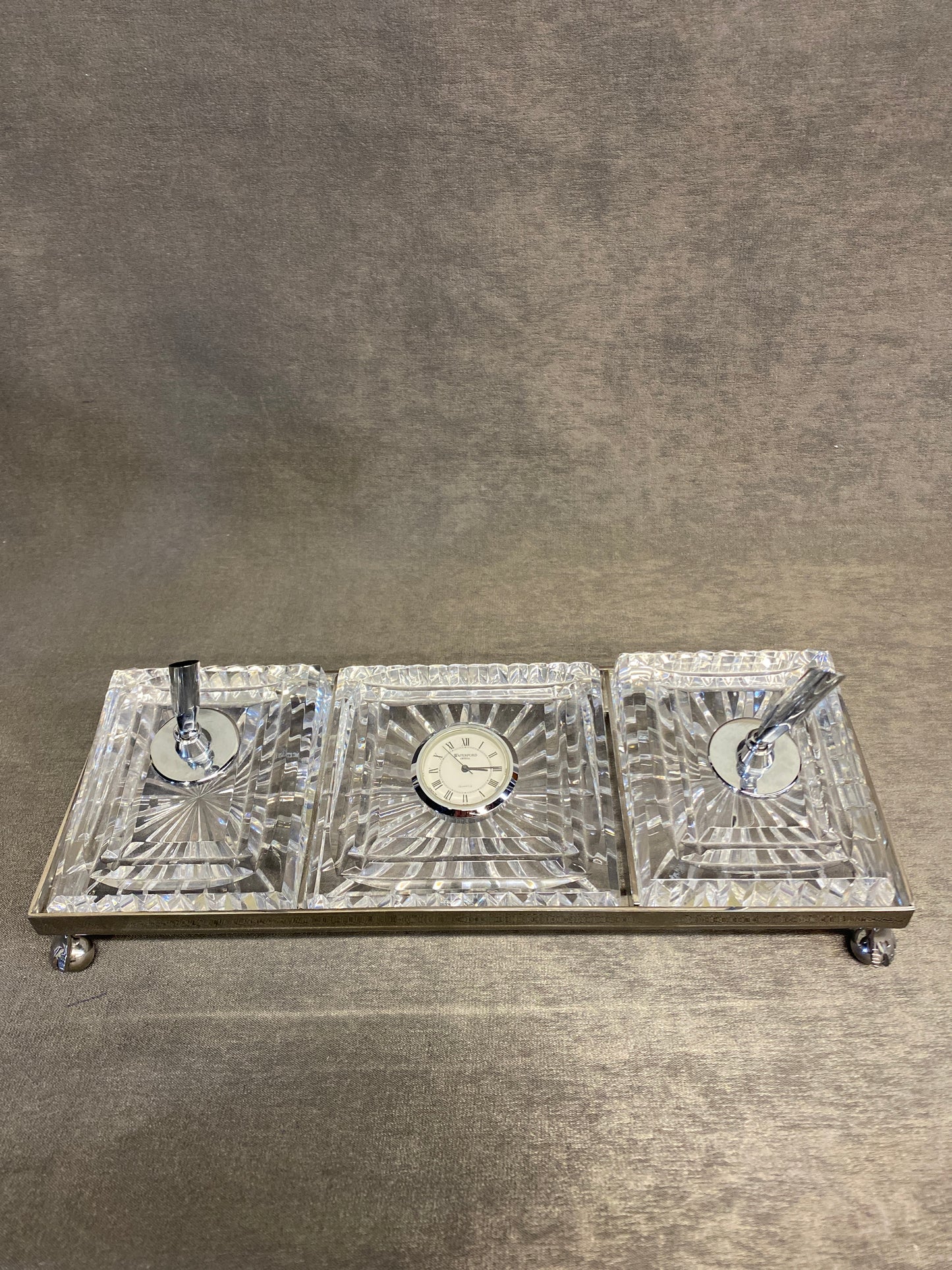 4PC Waterford Crystal Desk Set