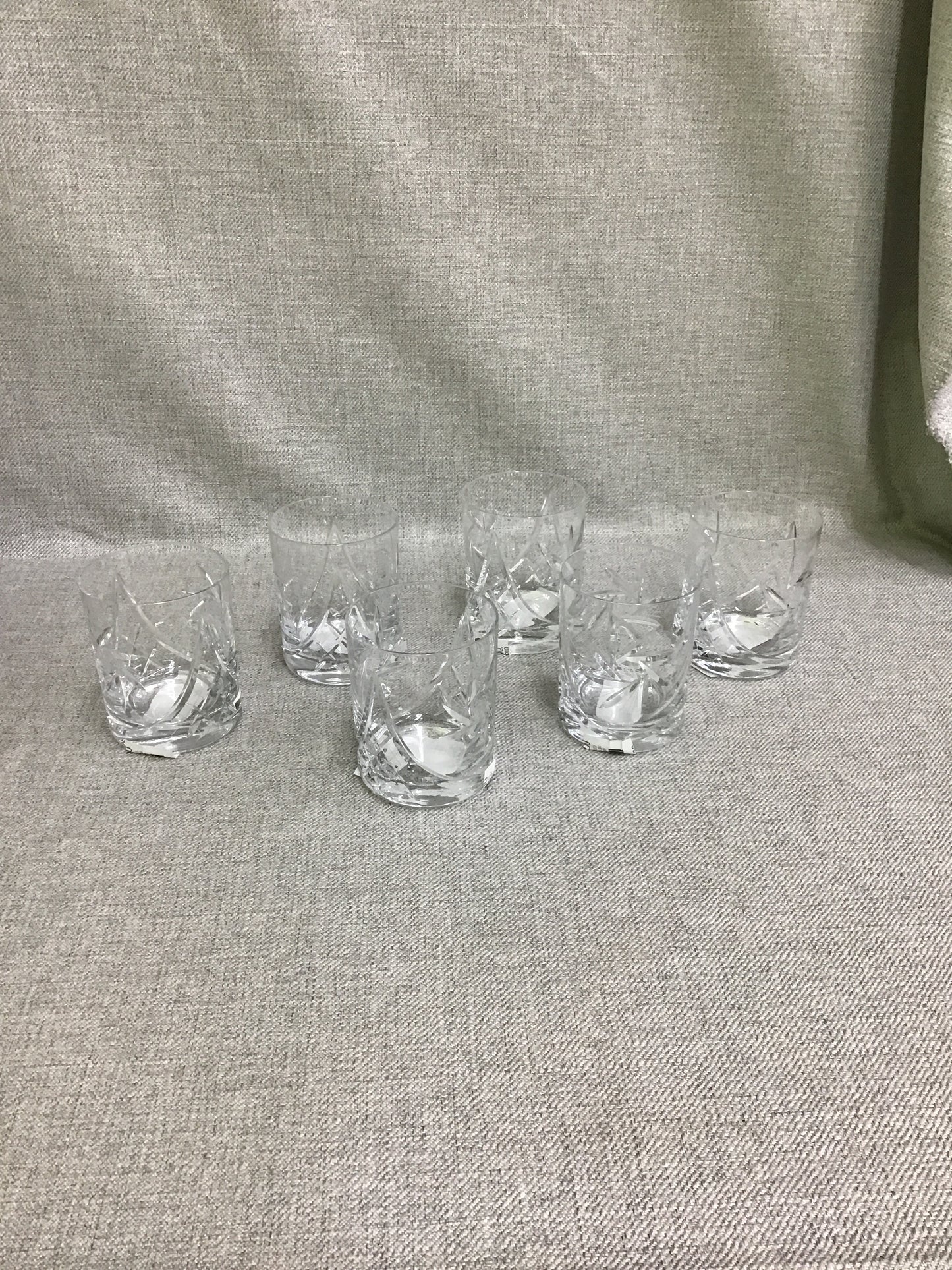 Old Fashioned 'Pinwheel' Crystal Glasses (6)