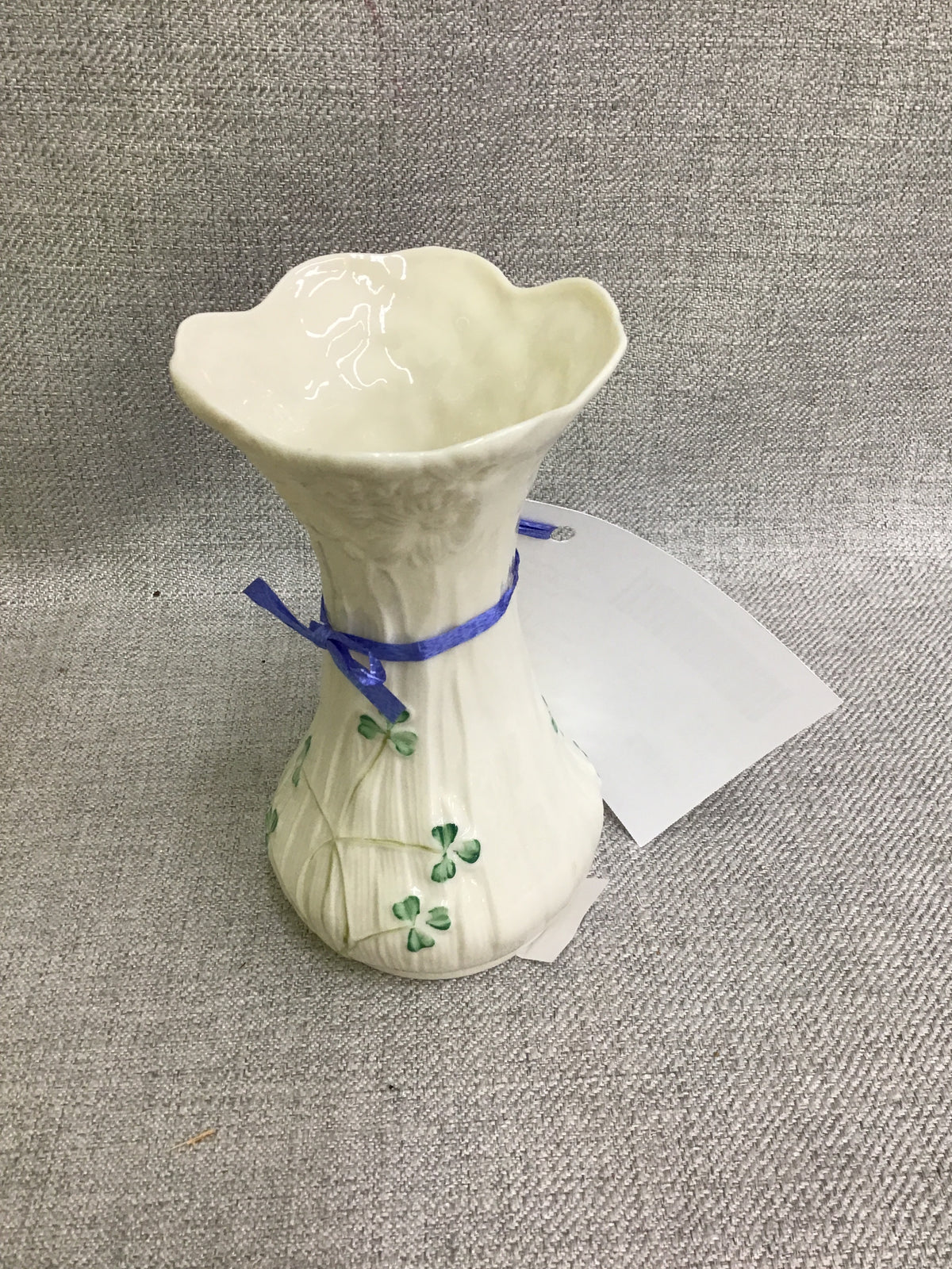 Belleek Shamrock Daisy Spill Vase