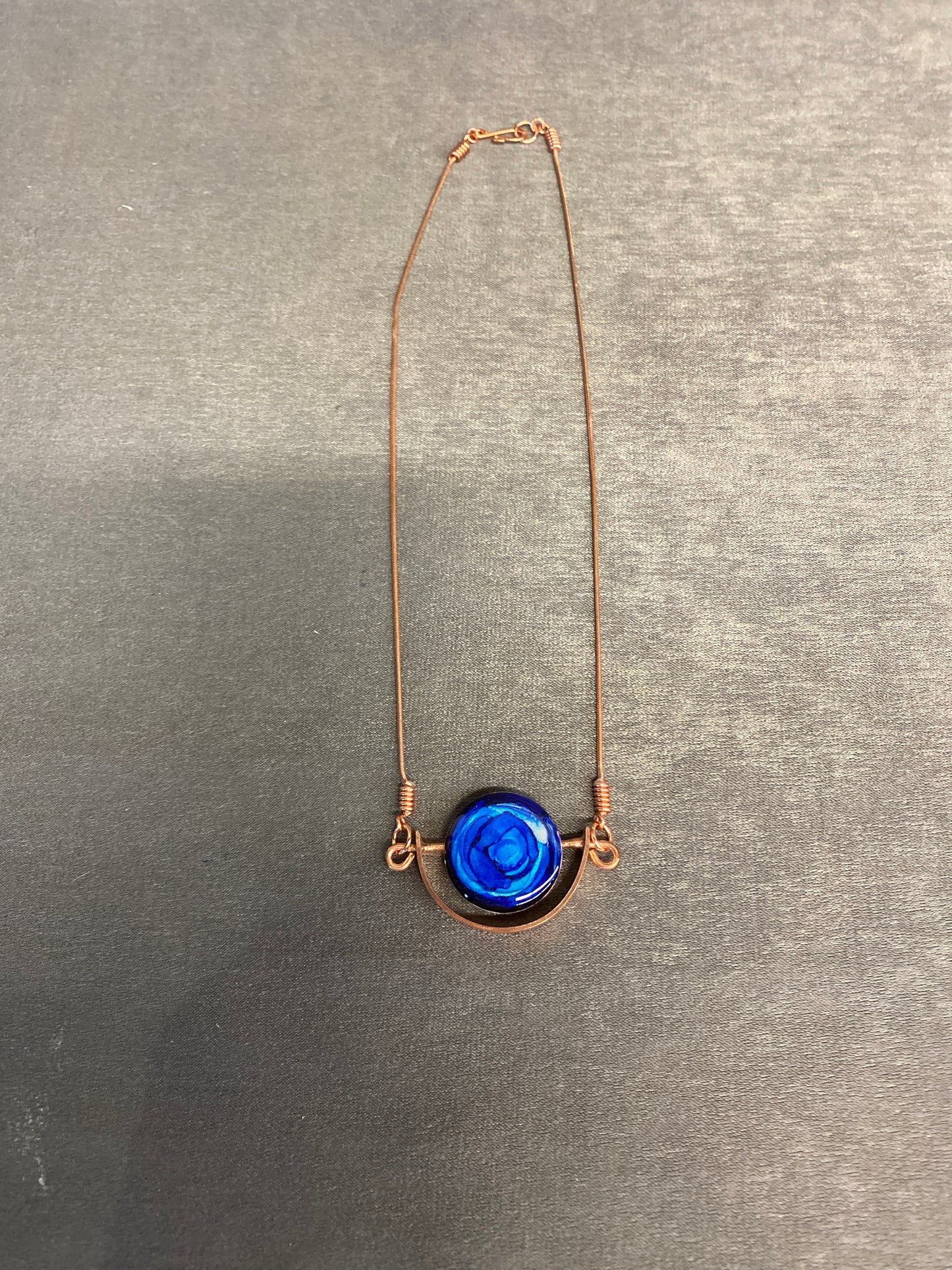 Copper Necklace - Enamel Bead