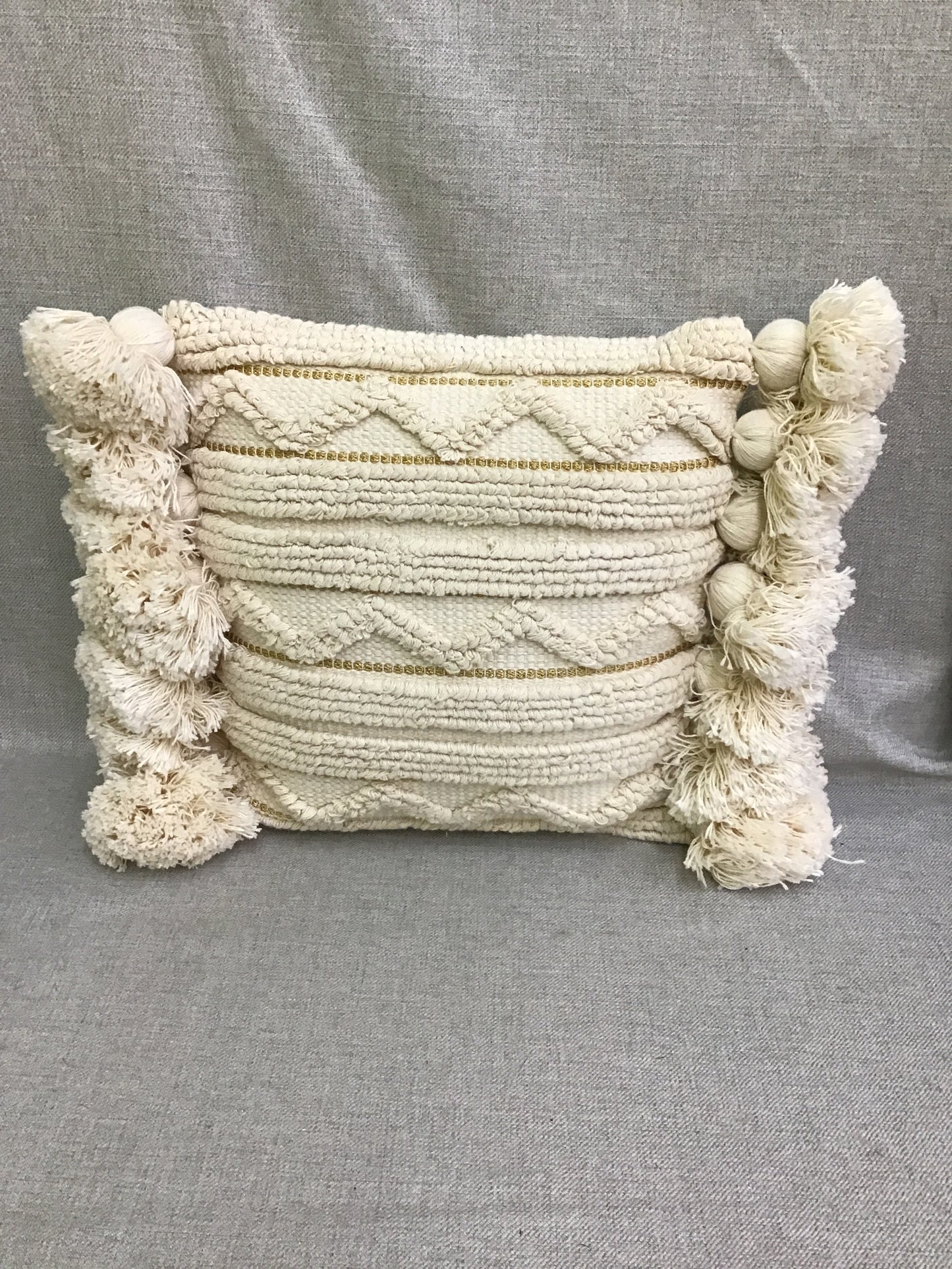 Bloomingville Throw Pillow w Fringe