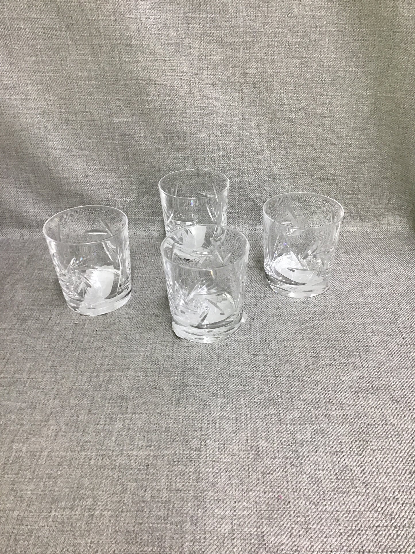 Old Fashioned 'Pinwheel' Crystal Glasses (4)