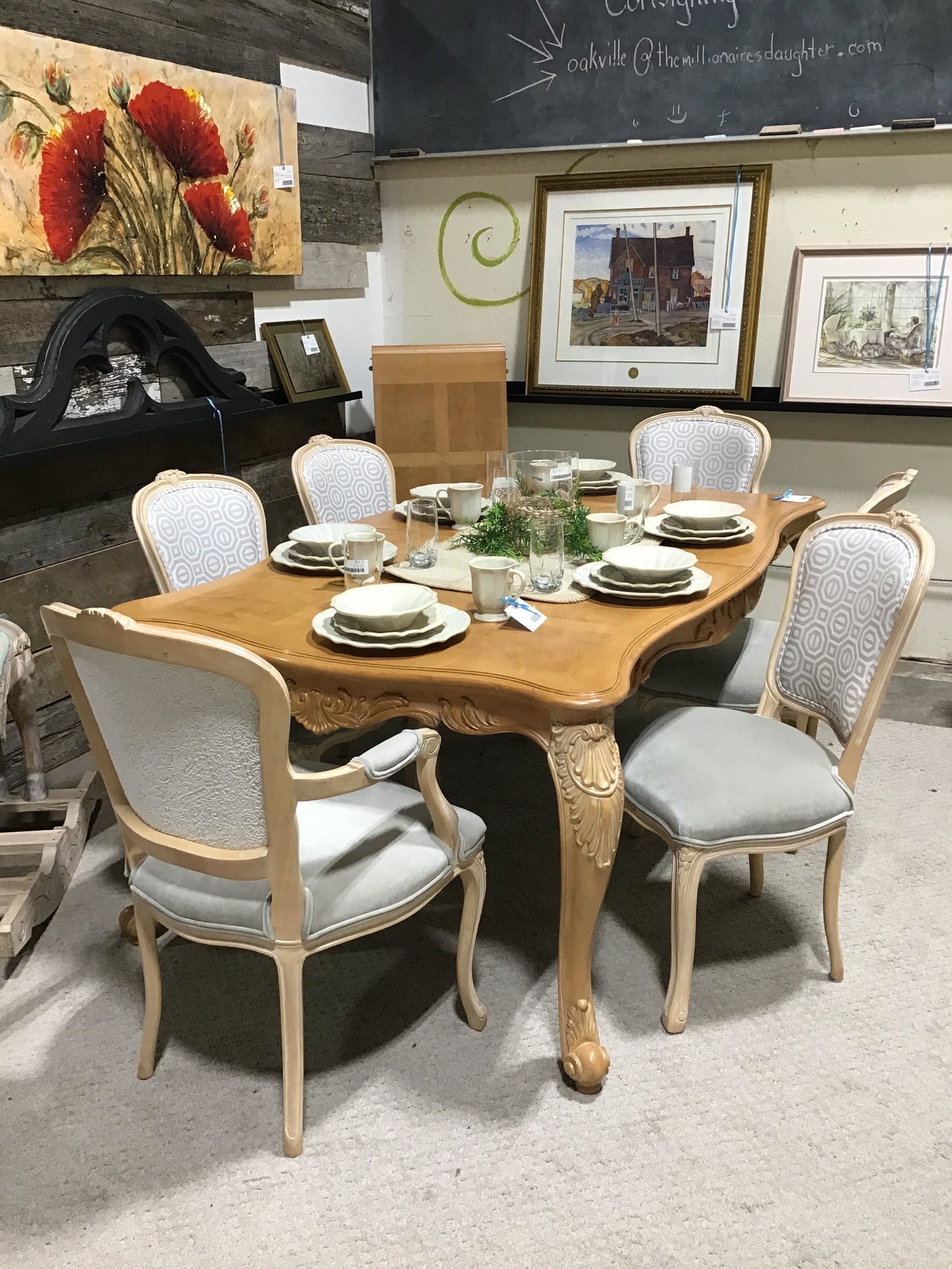 French Country Dining Table & 6 Chairs