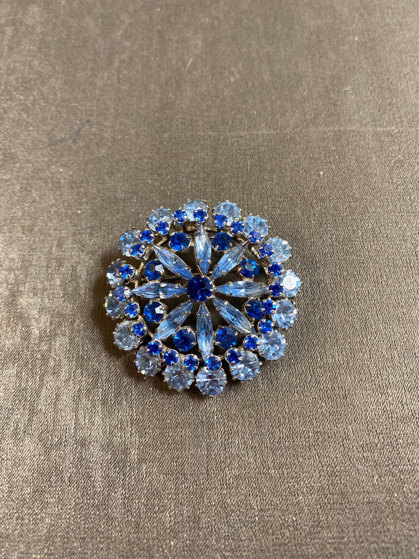Austrian Crystal Brooch - Blue