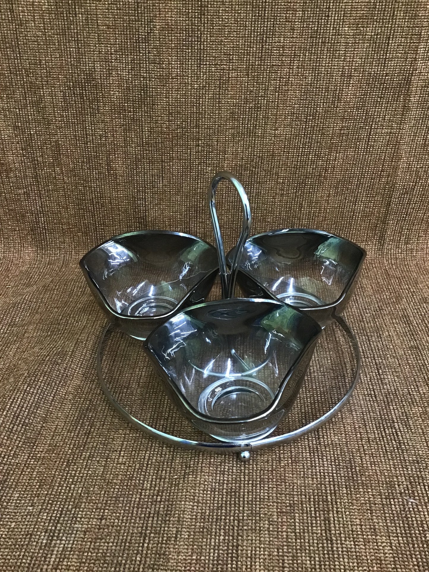 Vntg Mercury Fade Condiment/Snack Set (4pcs)