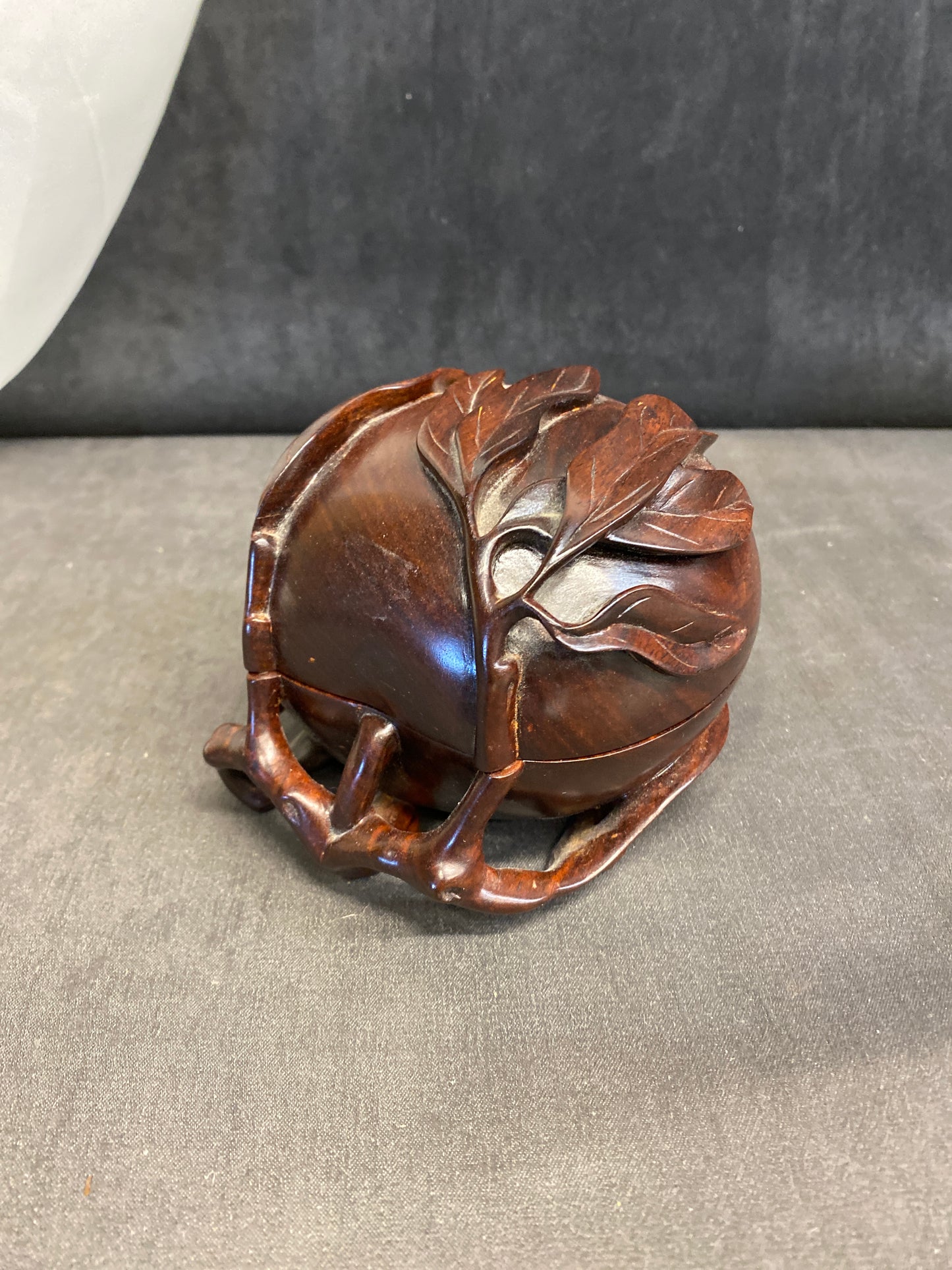 Carved Wood Box - Peach