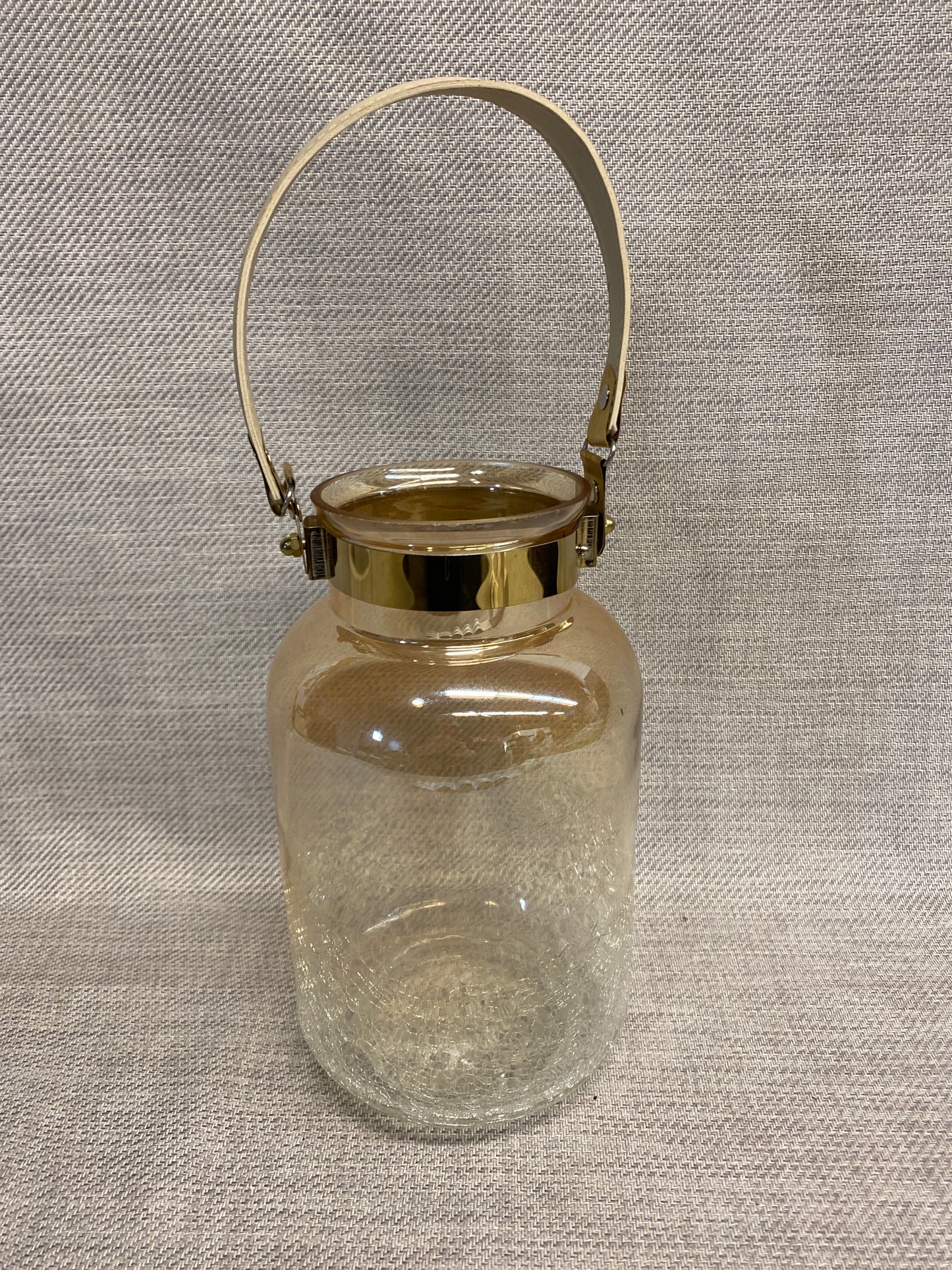 Crackle Glass Candle Lantern