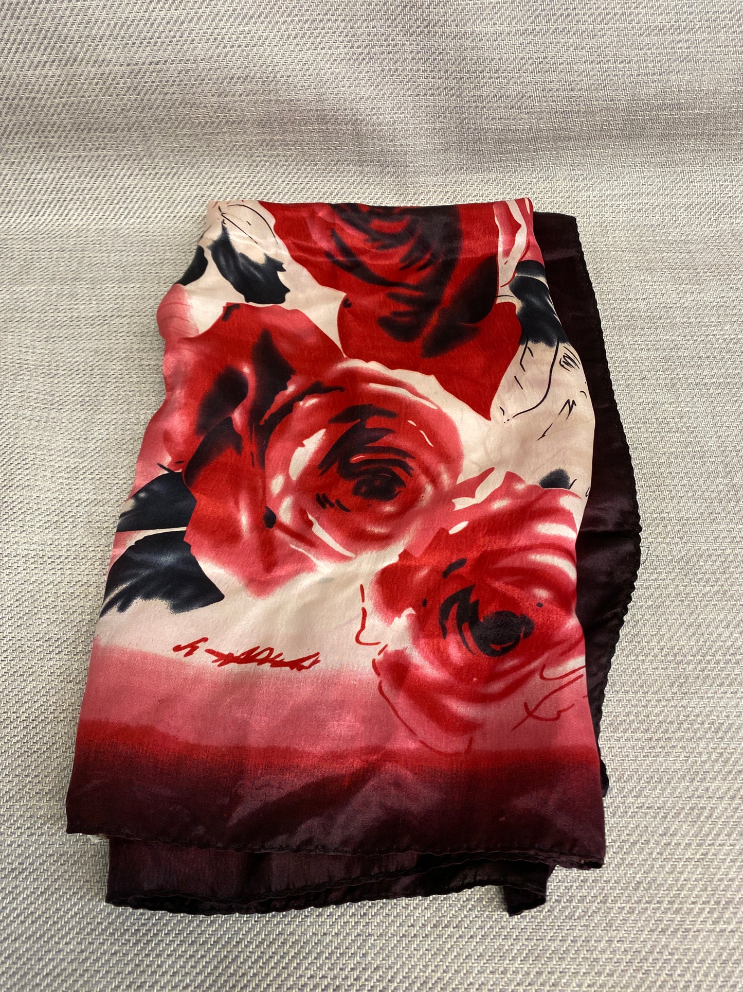 Silk Scarf - Red Roses