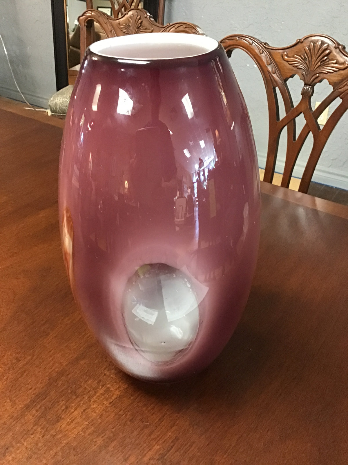 Large Plum Glass Vase