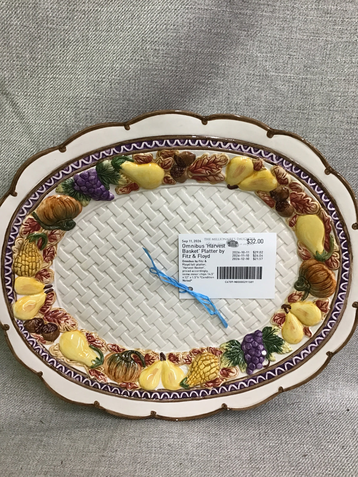 Omnibus 'Harvest Basket' Platter by Fitz & Floyd