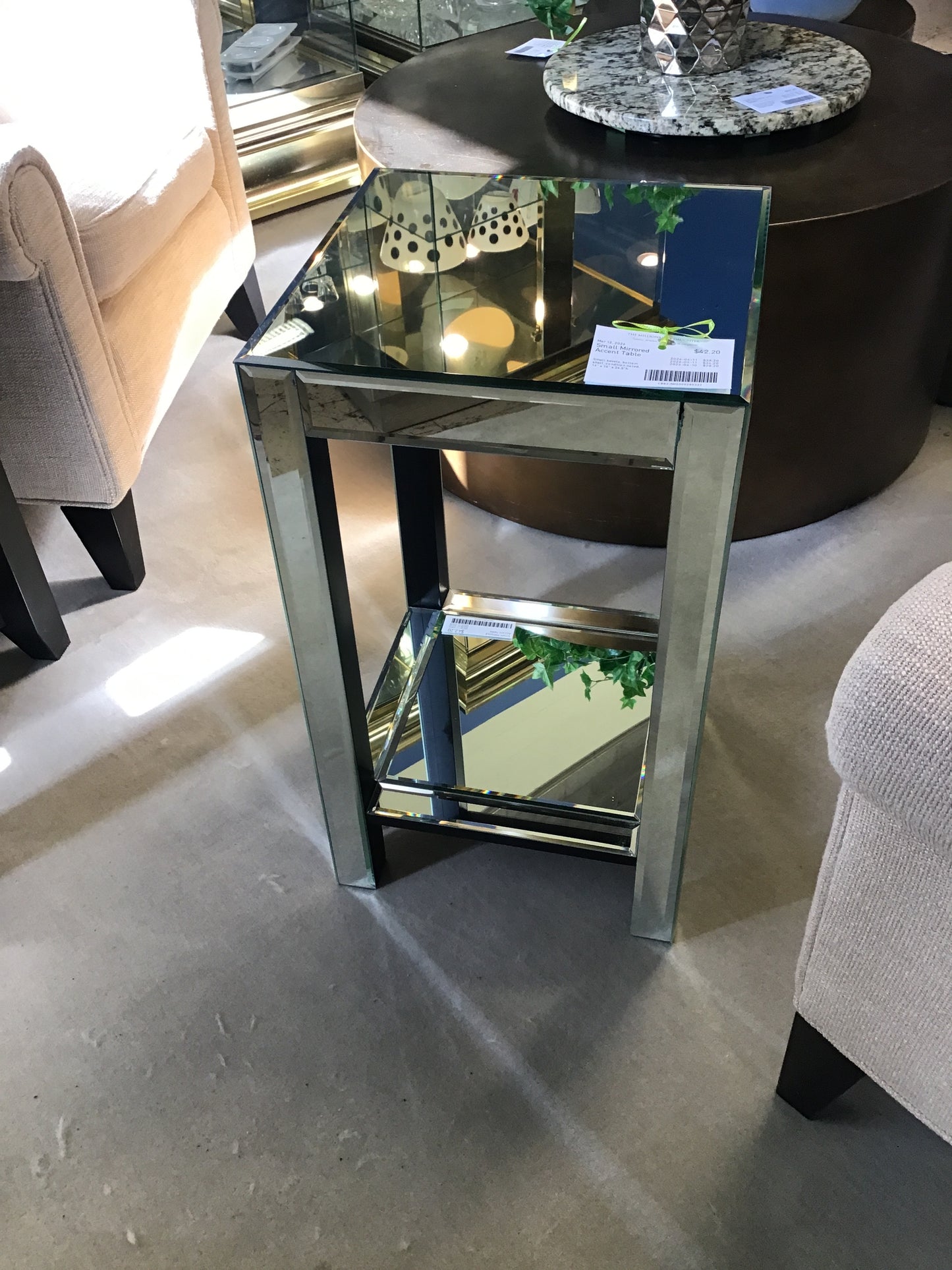 Small Mirrored Accent Table