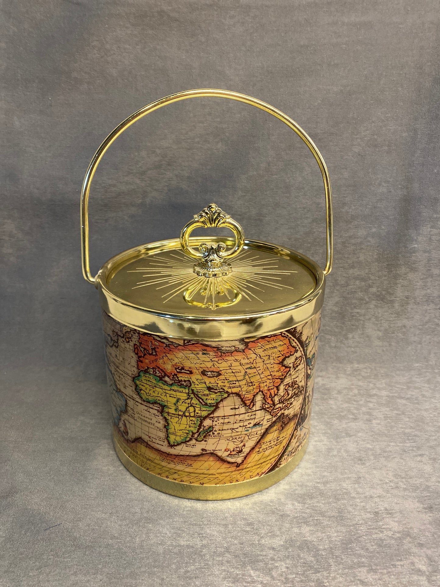 Vintage Ice Bucket - World Map