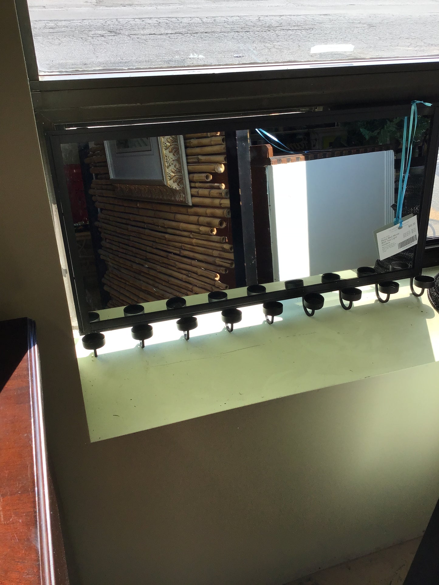 Metal Wall Mirror With Tea Light Holders