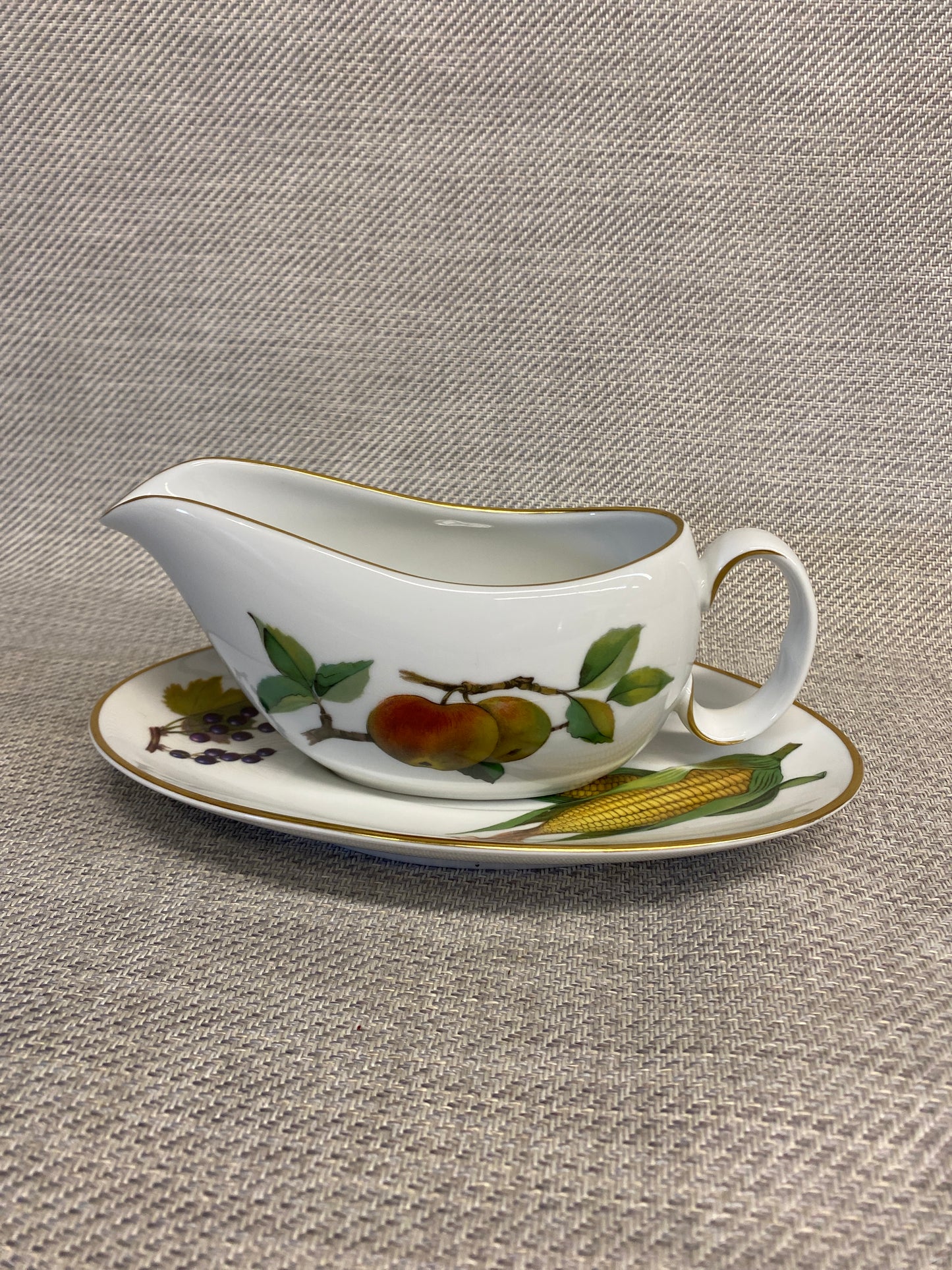 Royal Worcester "Evesham" Gravy & Plate