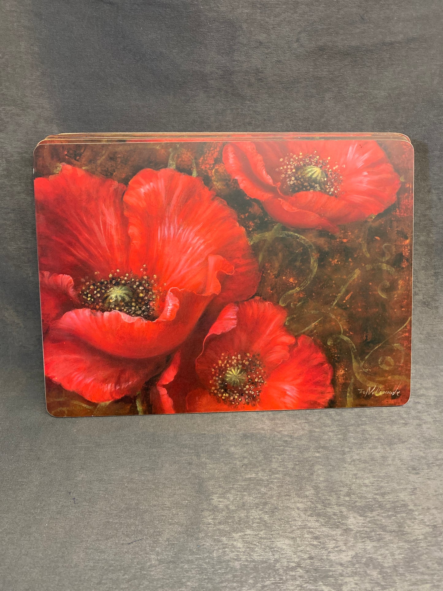 Segull Studios SET 8 Placemats - Red Poppies