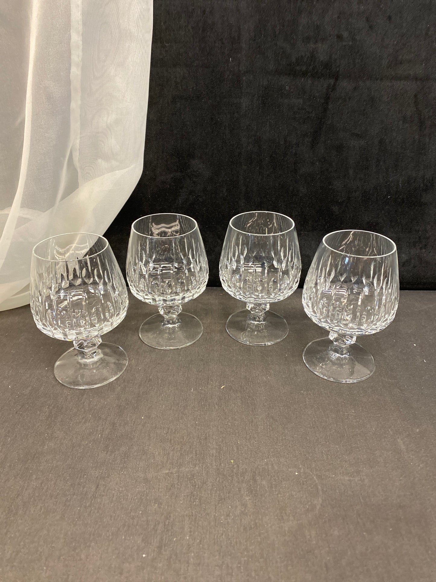 4 Crystal Brandy Glasses