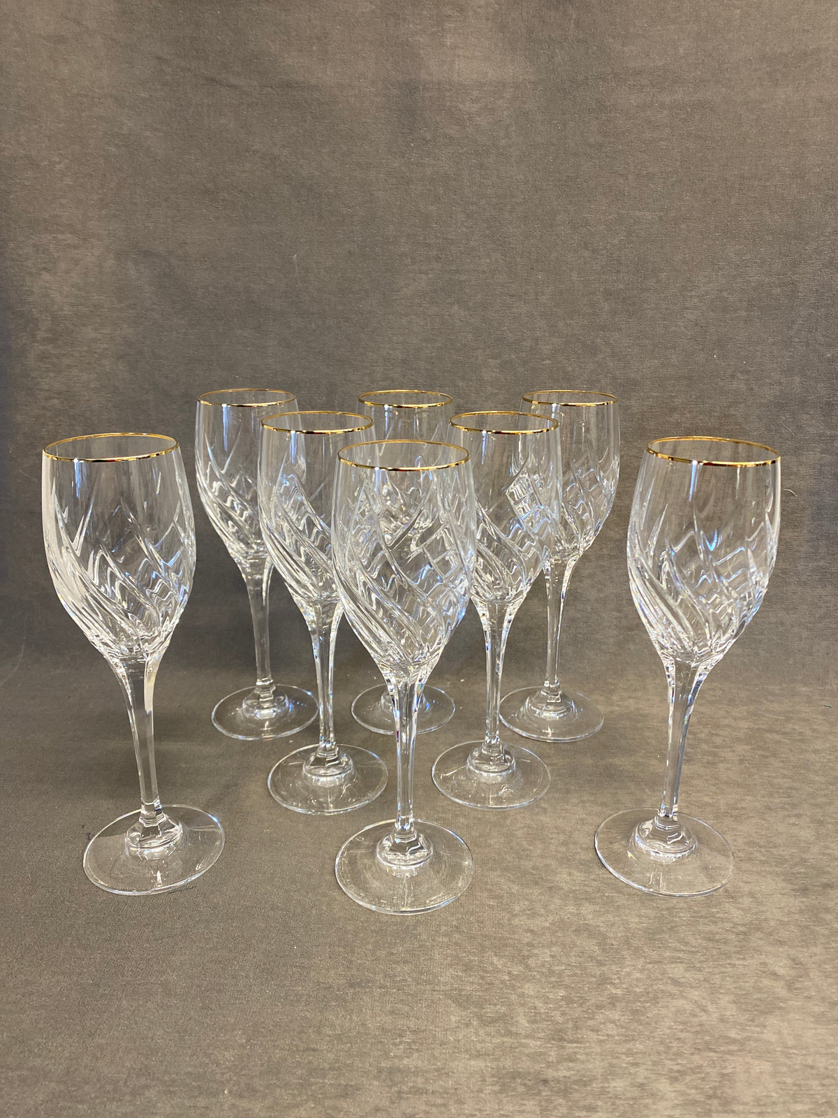 Set 8 Mikasa Crystal Wine Glasses
