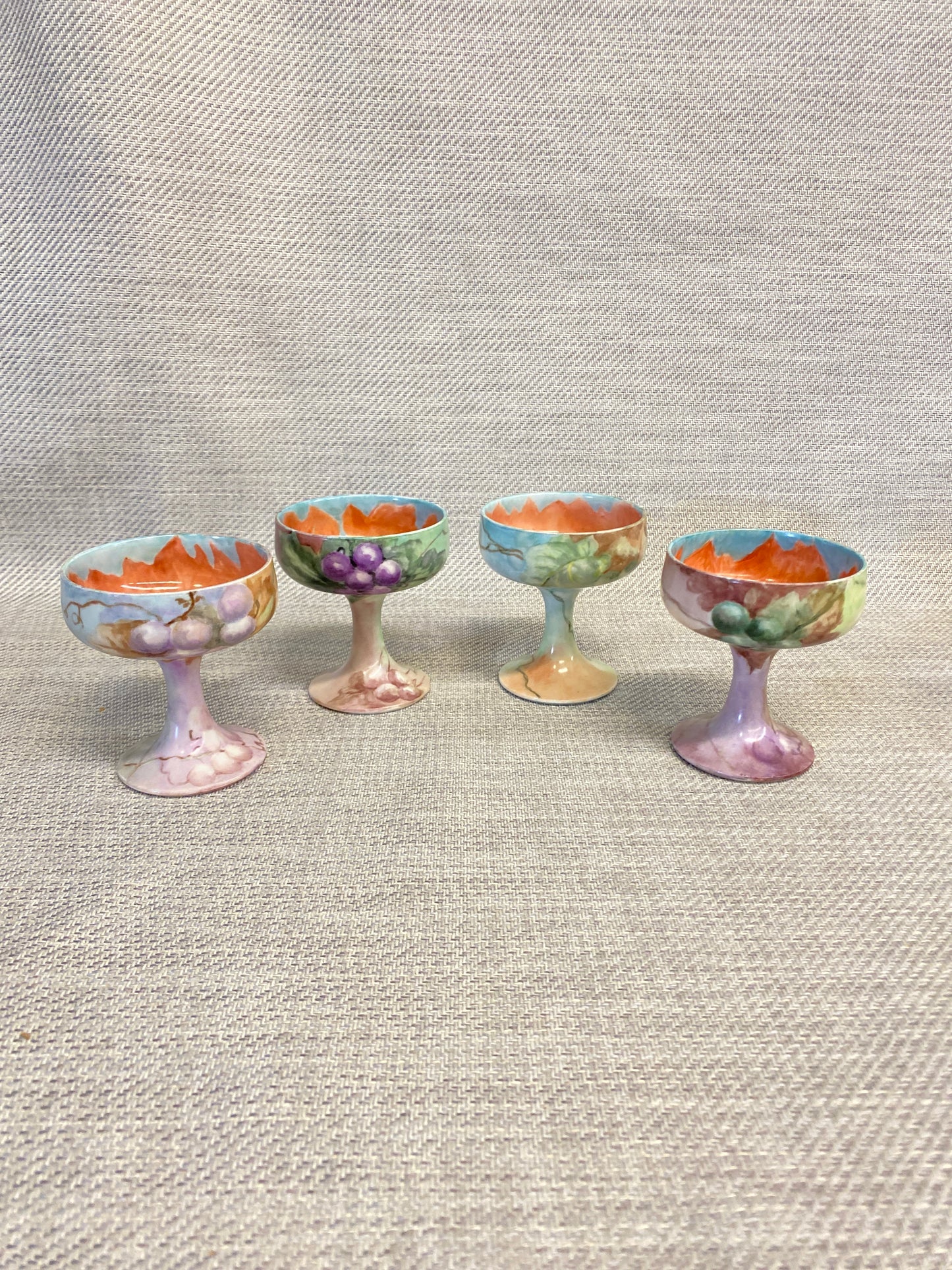 Set 4 Vintage Limoges Hand Painted Cups