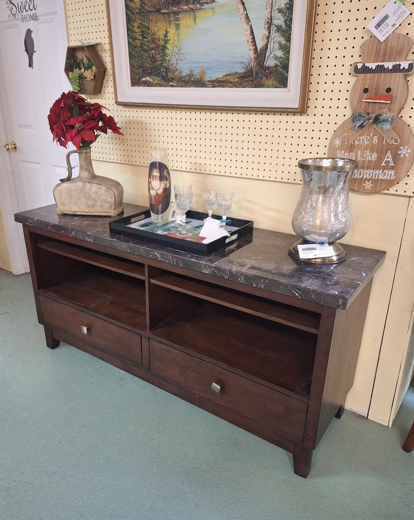 Faux Marble Top Buffet