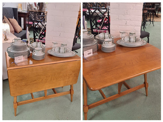 Natural Wood Drop Leaf Dining Table