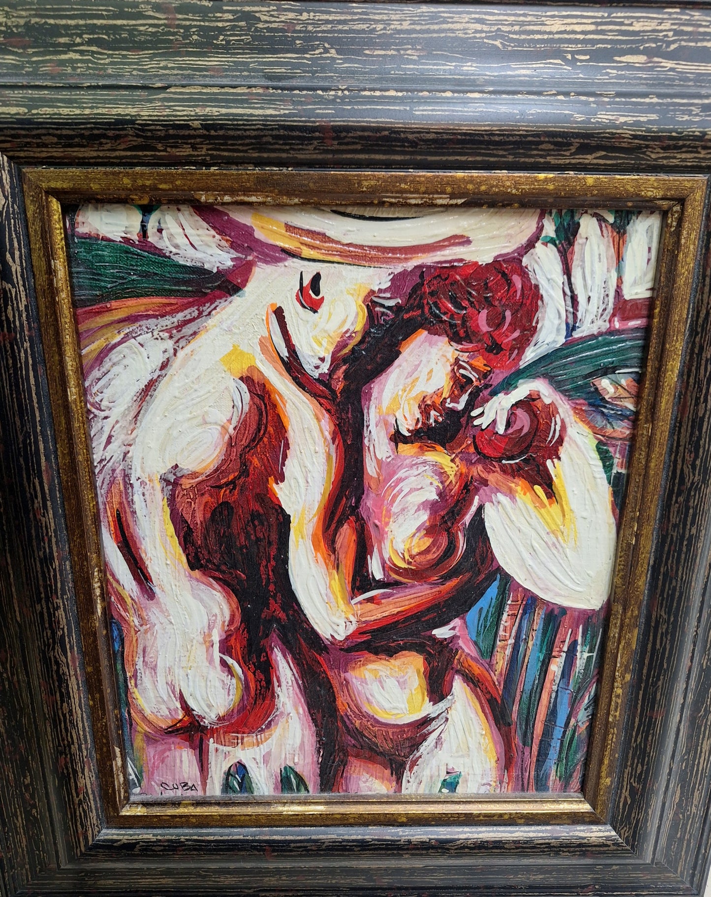 Abstract Framed Oil Painting