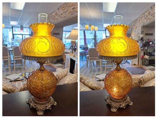 Vintage Hurricane Lamp- 23.5"h