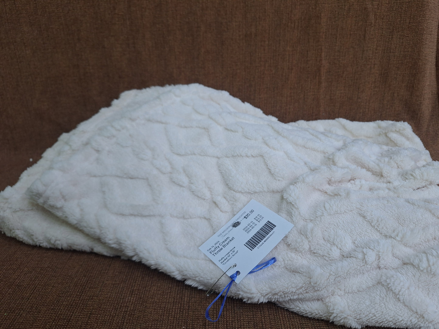 Fluffy Cream Throw Blanket