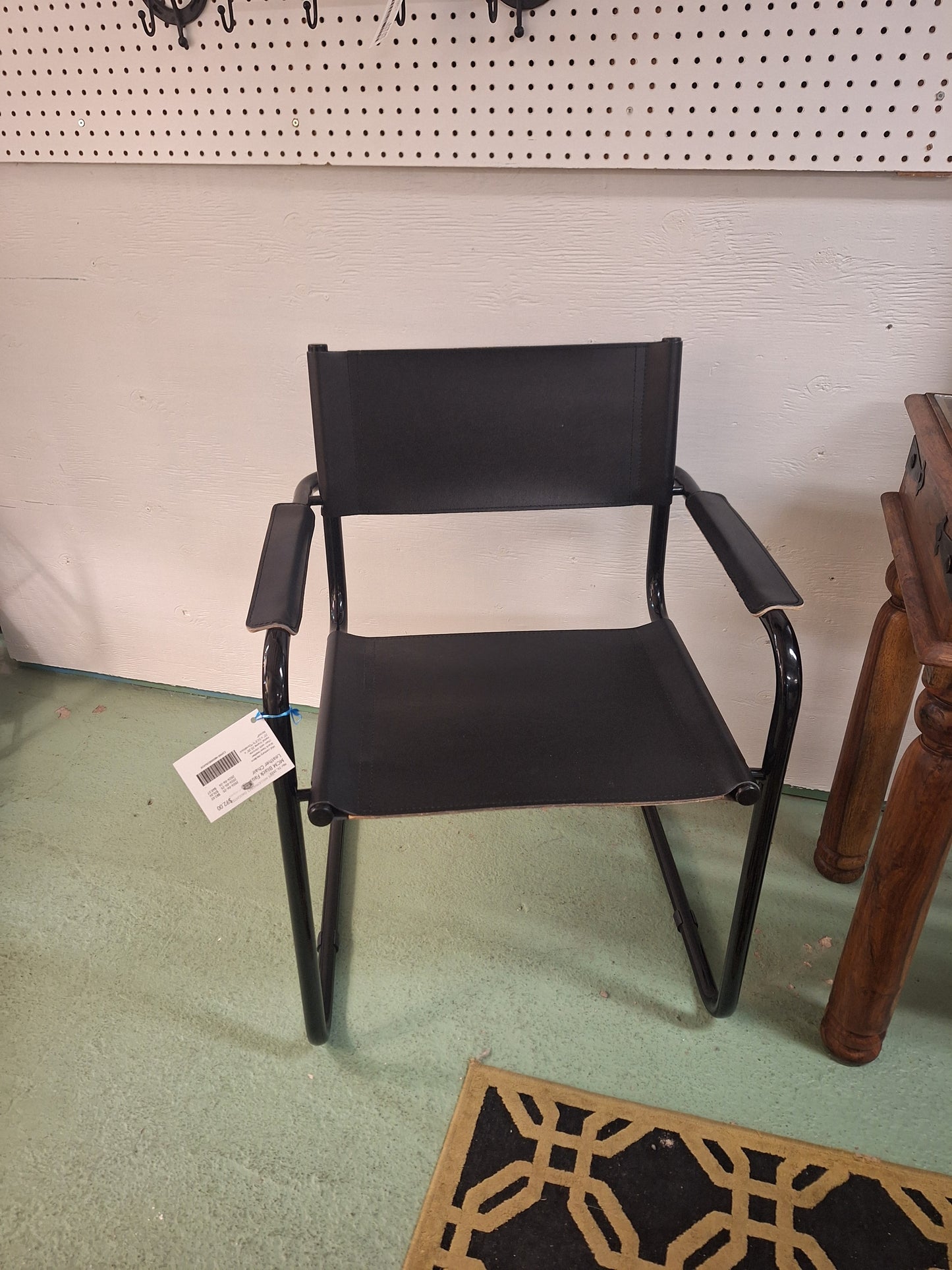 MCM Black Faux Leather Chair