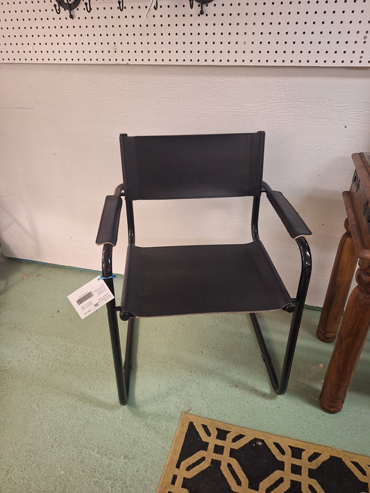 MCM Black Faux Leather Chair