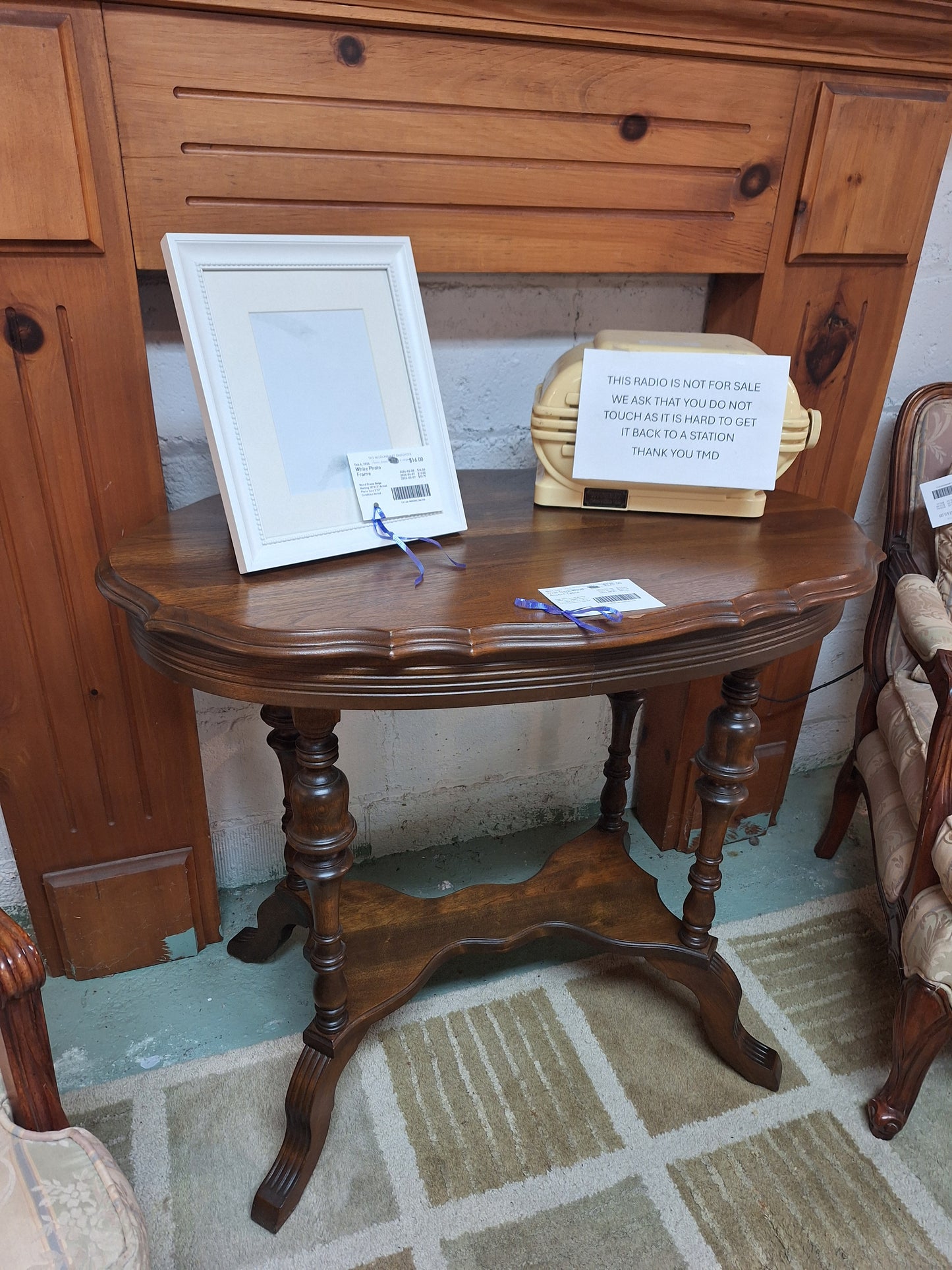 Oval Dark Wood Accent Table