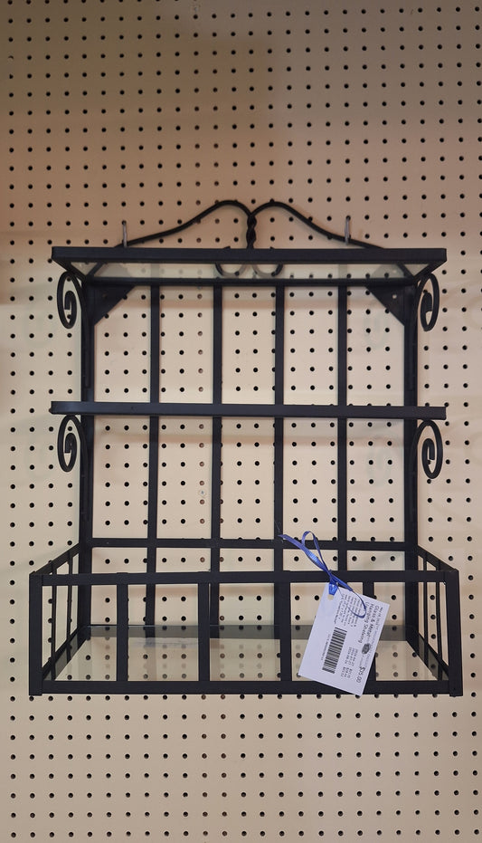 Glass & Metal Hanging Shelving Unit