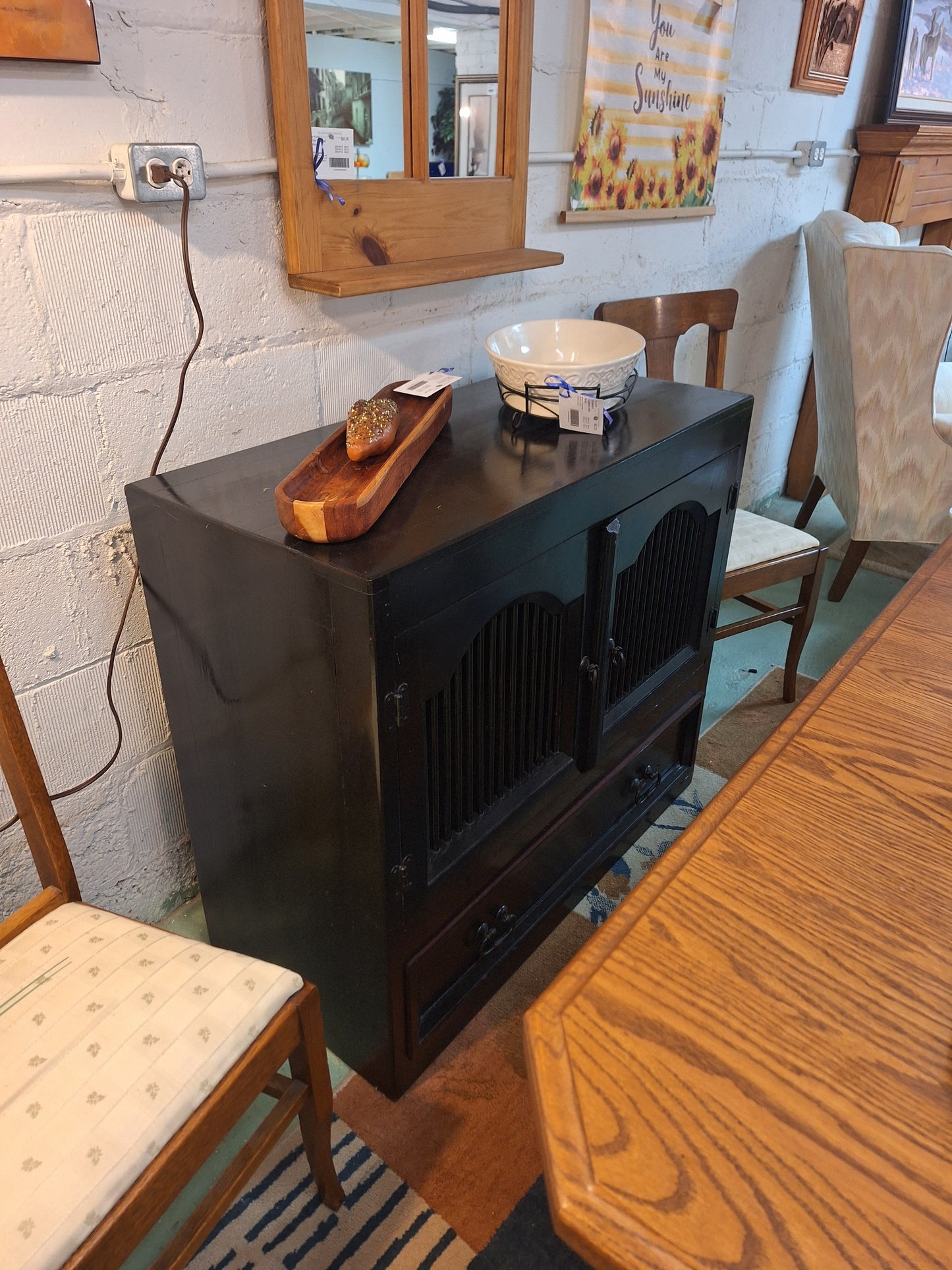 Dark Brown Solid Wood Cabinet